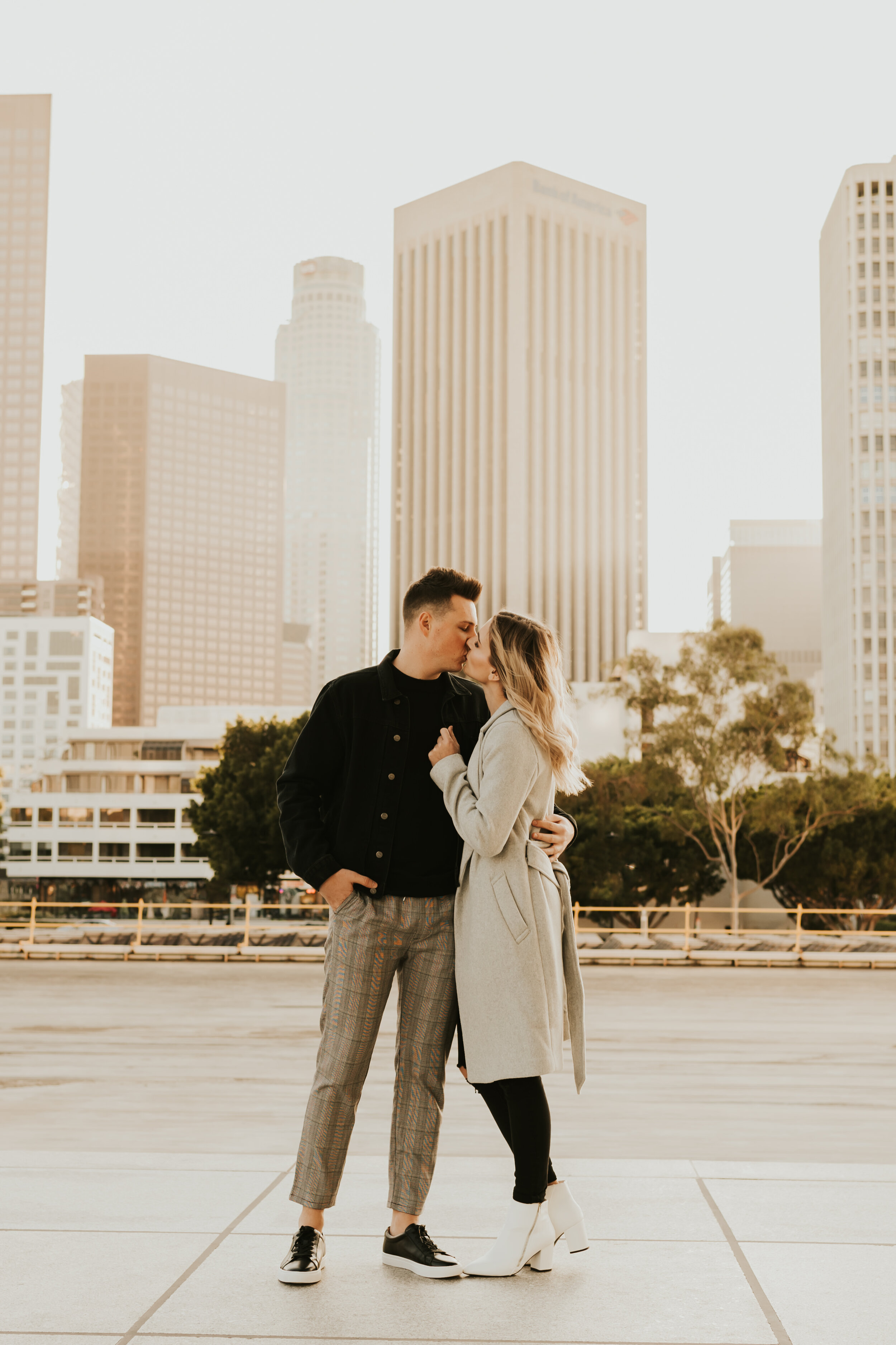 Downtown Los Angeles Proposal | DTLA Engagement Session | Surprise Proposal | DTLA city skyline view | California Wedding Photographer 