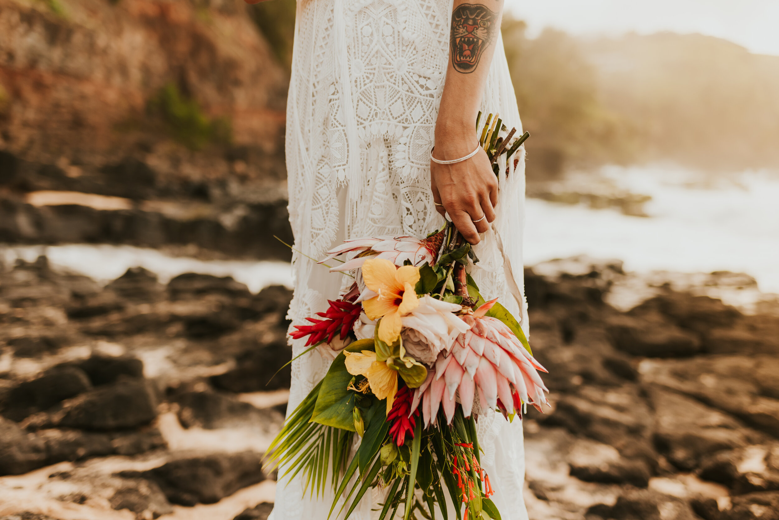 Kauai Beach elopement | Hawaii Wedding Photographer | Hawaii Elopement | Destination Elopement | Kauai Wedding Photography | Adventure Elopement | Rue De Seine Wedding Dress