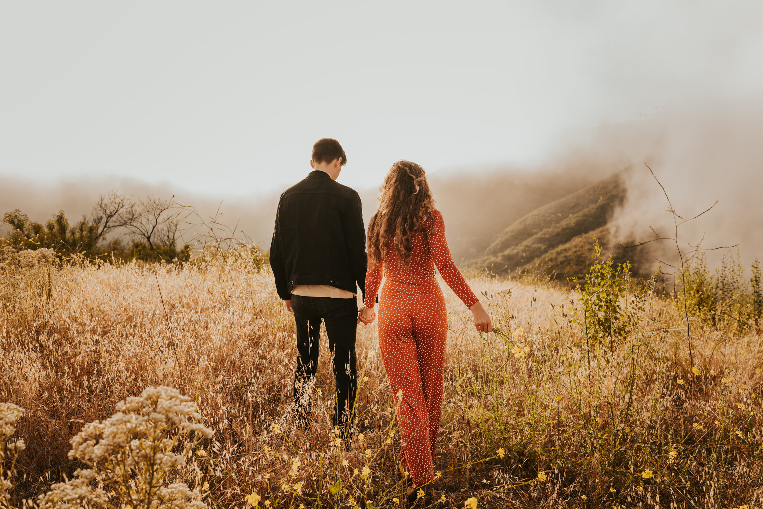 Malibu Canyon Couples Session | Malibu Wildflower Engagement Session | Malibu Mountains | Southern California Summer Engagement | Couples Outfits