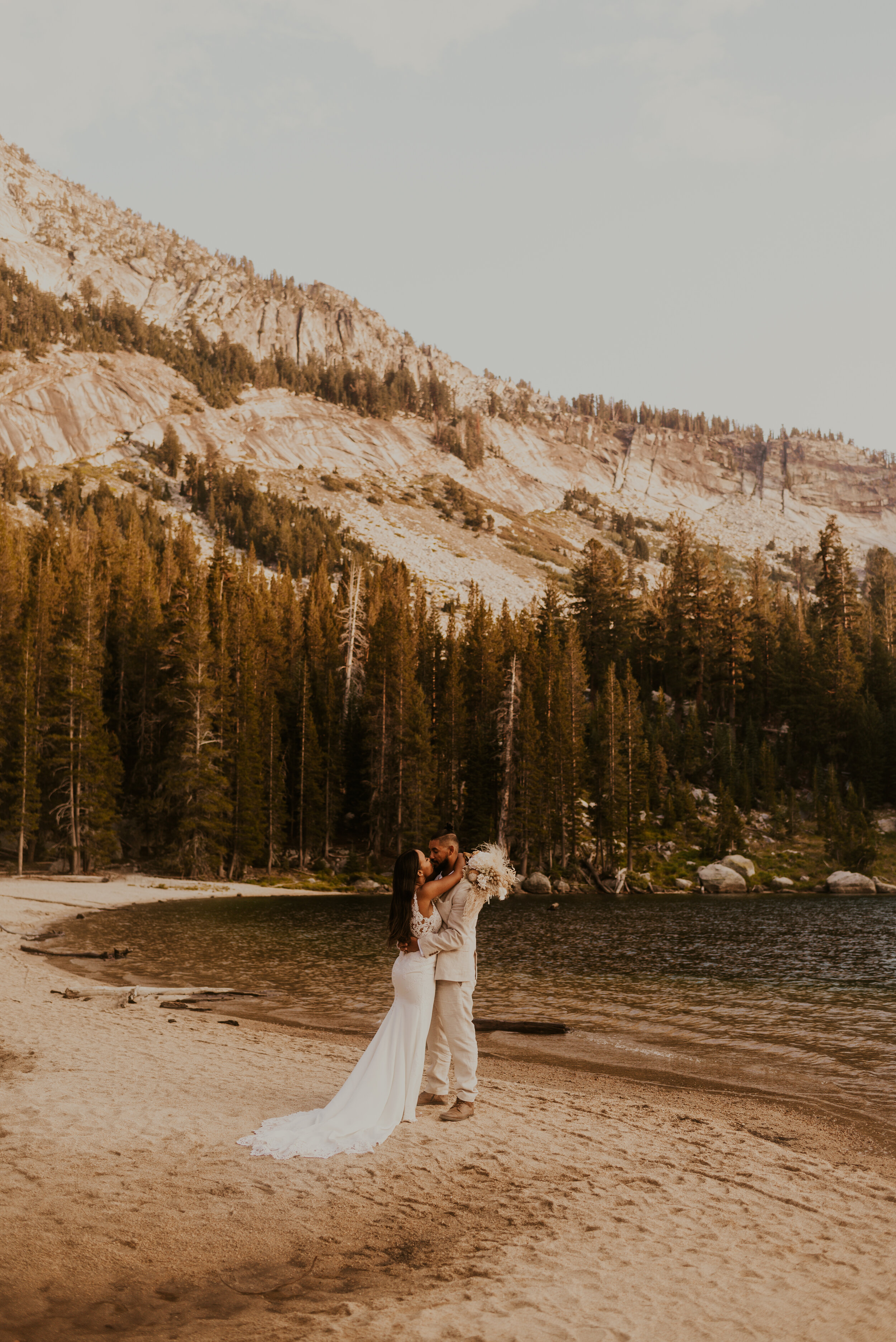 Tenaya Lake Elopement | Eloping in Yosemite National Park | Adventure Elopement Wedding | Yosemite Elopement Photographer 