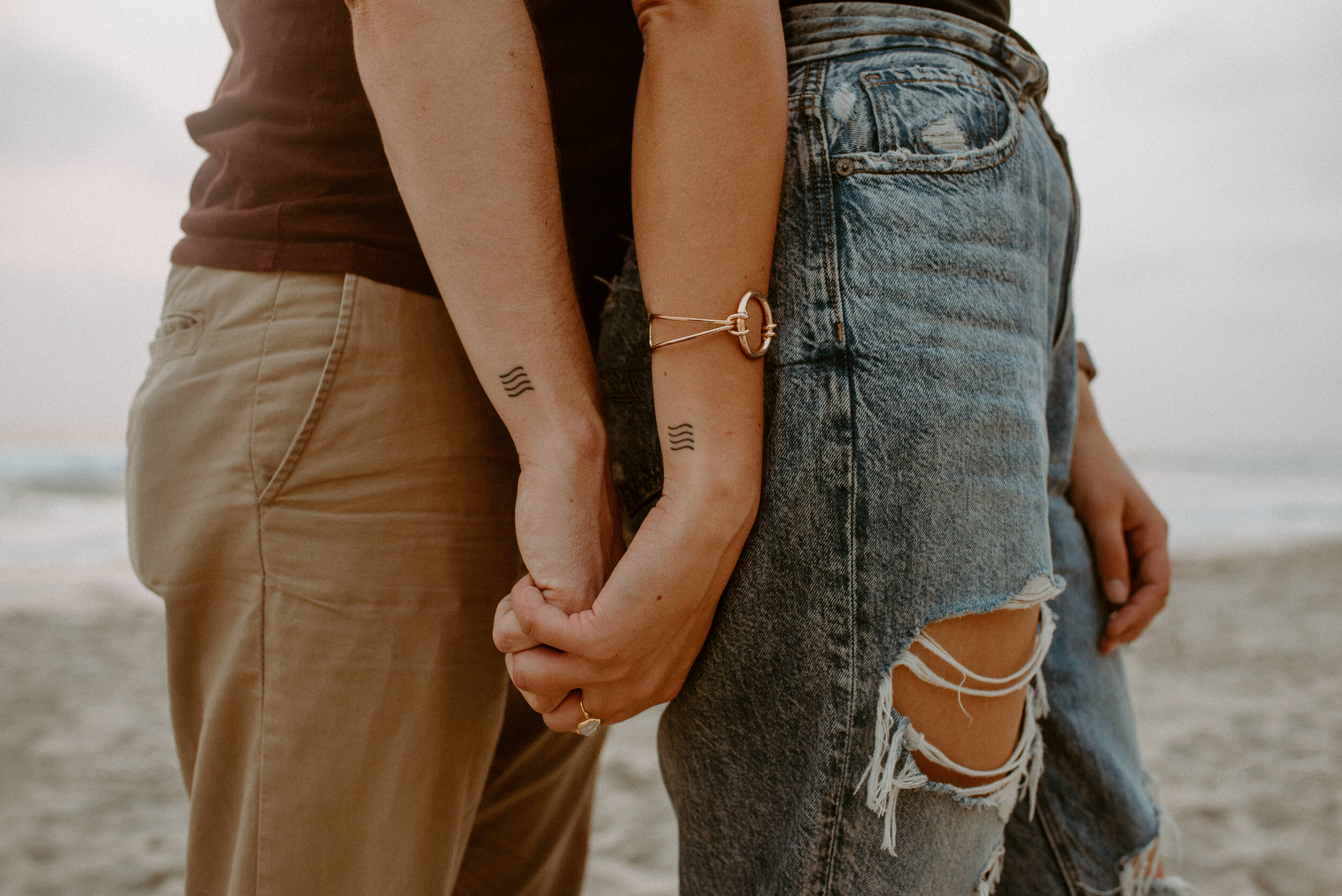 Torrey Pines Couples Photos | San Diego Beach Engagement Session  | Matching Couple Tattoos