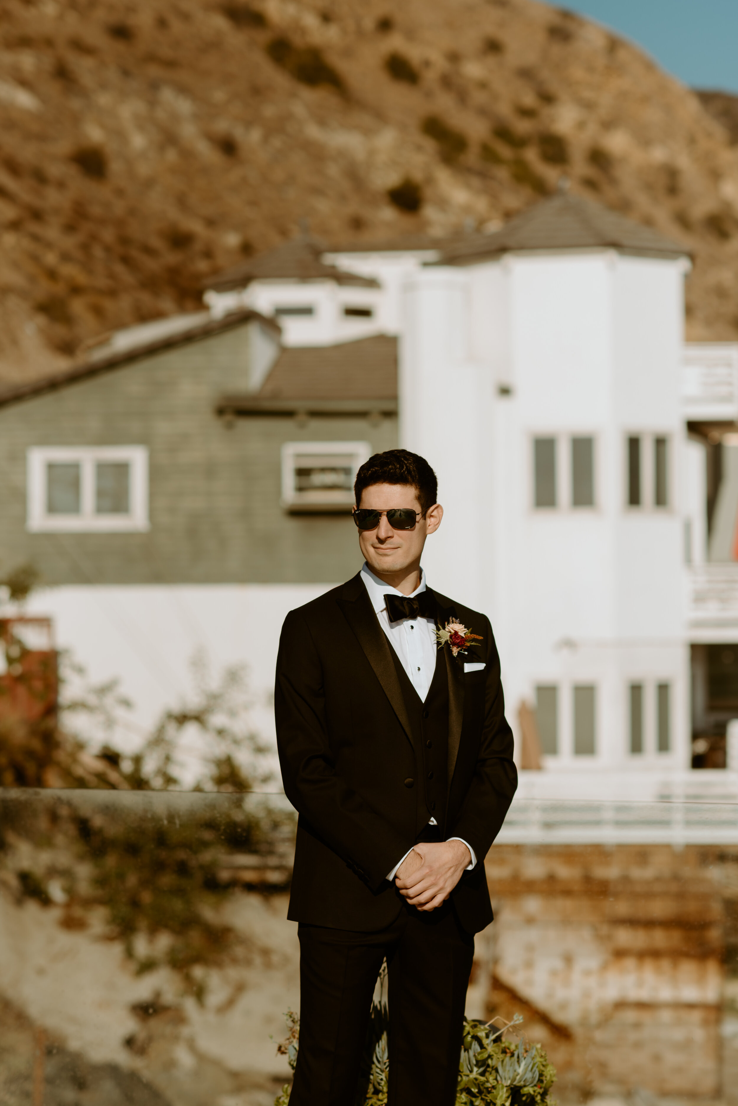 Malibu Airbnb Elopement | El Matador Beach wedding | Point Dume Malibu Bride and Groom portraits | California Coast | California Elopement photographer | elopement ceremony 