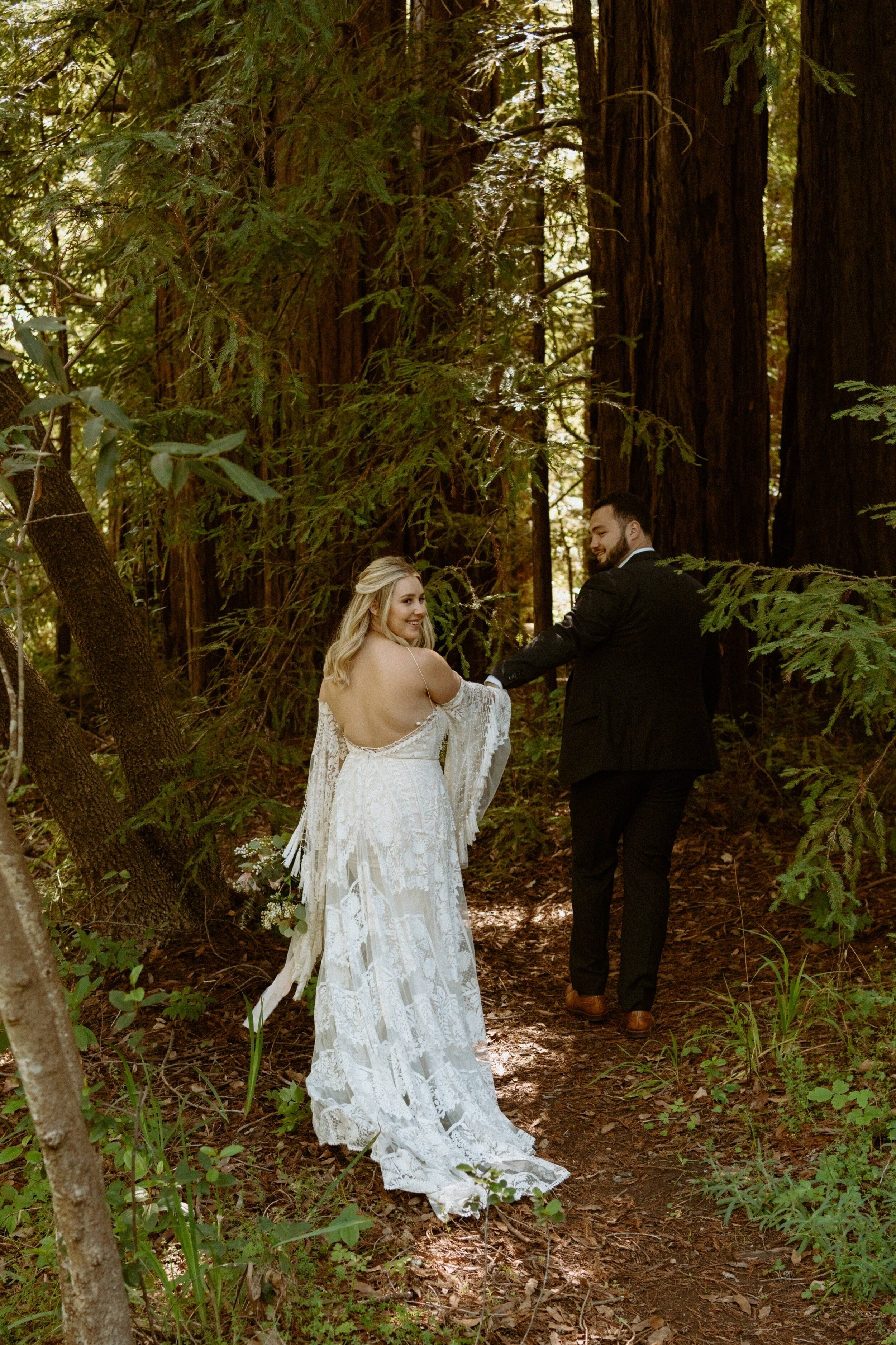Big Sur Elopement | Redwoods Wedding | Rue De Seine Boho Wedding Dress | Big Sur State Park Adventure Elopement | Destination Elopement