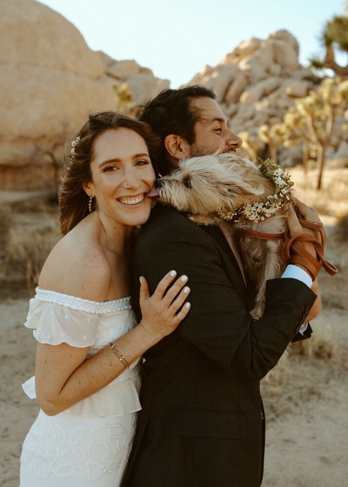 Joshua Tree Elopement | Getting Ready at Aesthetic Boho Airbnb | Sunset Vow Ceremony | Minimalist Stylish Couple 