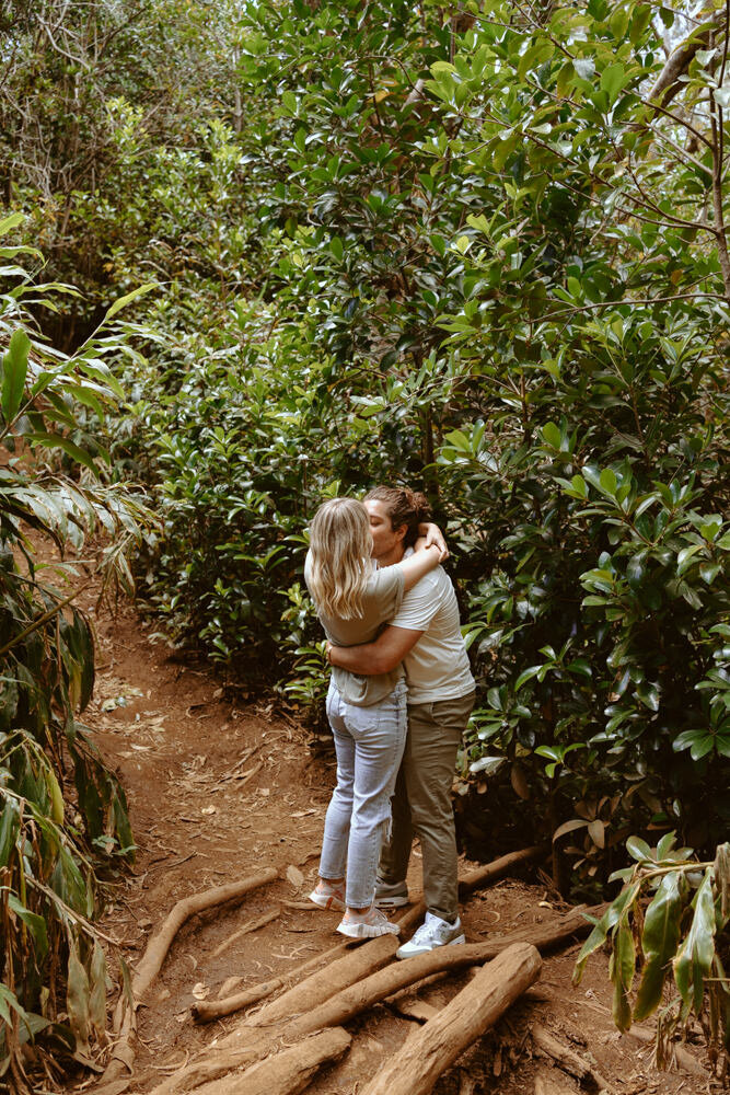 Adventurous Destination Elopement | Kauai Elopement Photographer | Waimea Canyon Engagement | Couples Photos in Hawaii | kauai hike