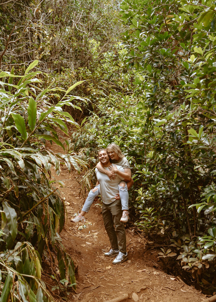 Adventurous Destination Elopement | Kauai Elopement Photographer | Waimea Canyon Engagement | Couples Photos in Hawaii | kauai hike