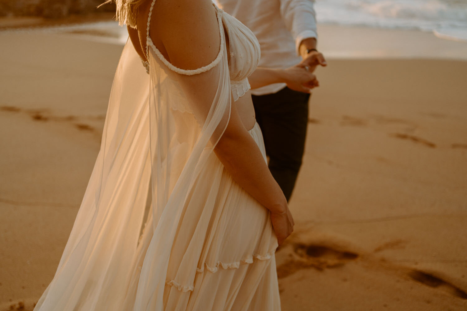 Adventurous Destination Elopement | Kauai Elopement Photographer | Hawaii Beach Elopement | Destination Wedding | Boho Dress | Secret Beach Kauai | Tropical Wedding 