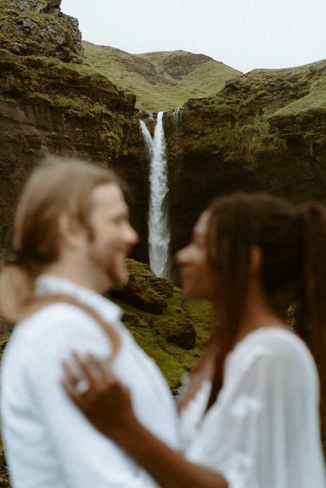  Iceland elopement photographer | Destination Elopement in Iceland | Reynisfara Black Sand Beach wedding | Iceland Waterfall adventure elopement | adventure couple 