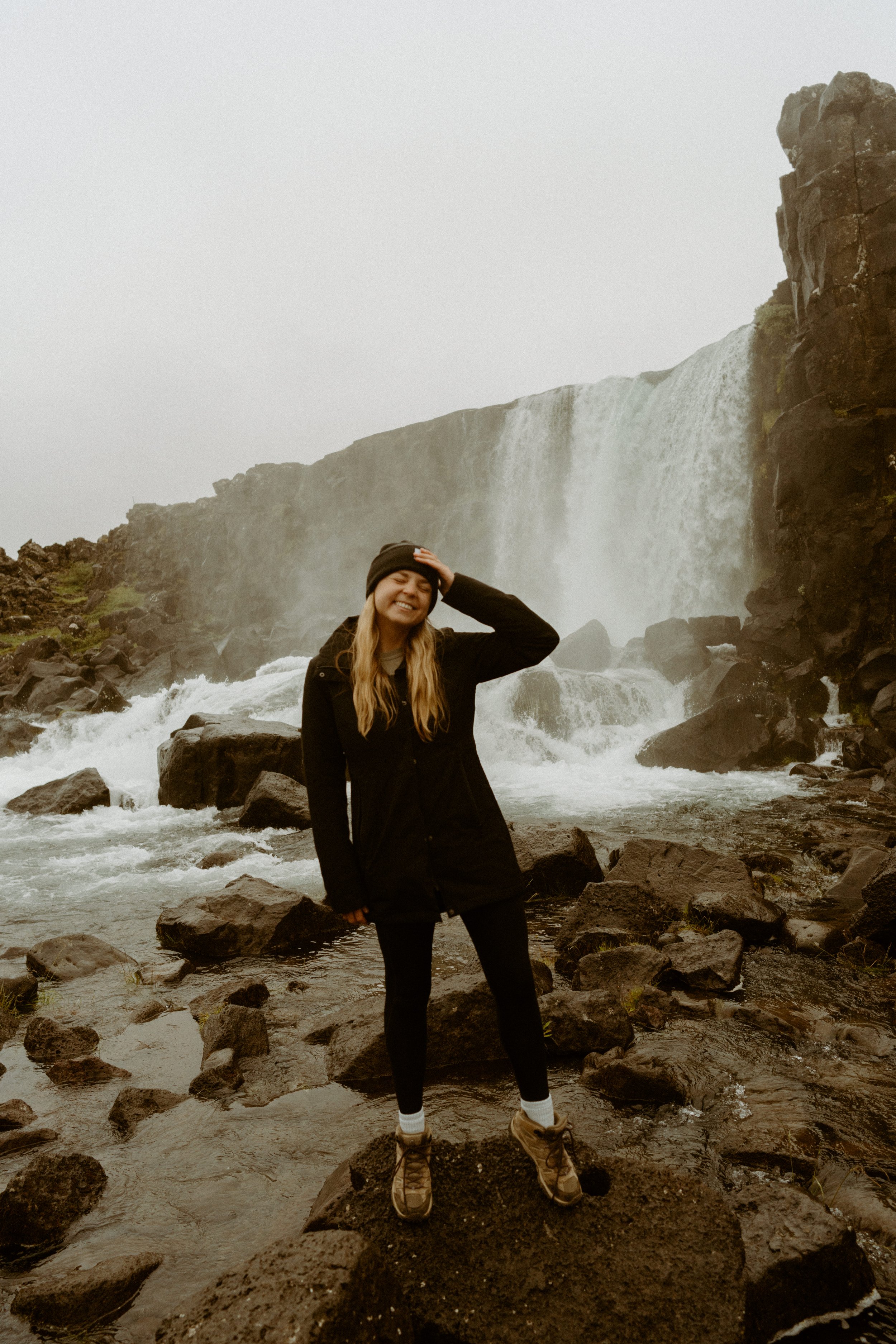 A week in Iceland - travel itinerary by an Iceland elopement photographer - Thingvellir National Park - Oxararfoss Waterfall