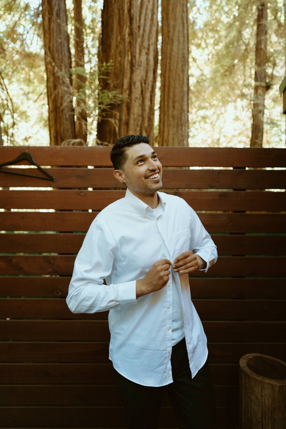 Glen Oaks Elopement Wedding | Redwoods Wedding Photos | Big Sur Elopement Photographer | Destination Elopement | Groom getting ready