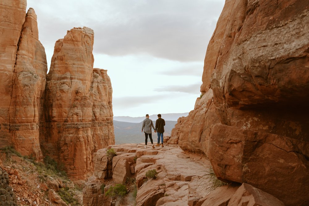 Cathedral Rock Proposal | Sedona, Arizona Engagement Photos | LGBTQ+ Couple | Carrie Rogers Photography