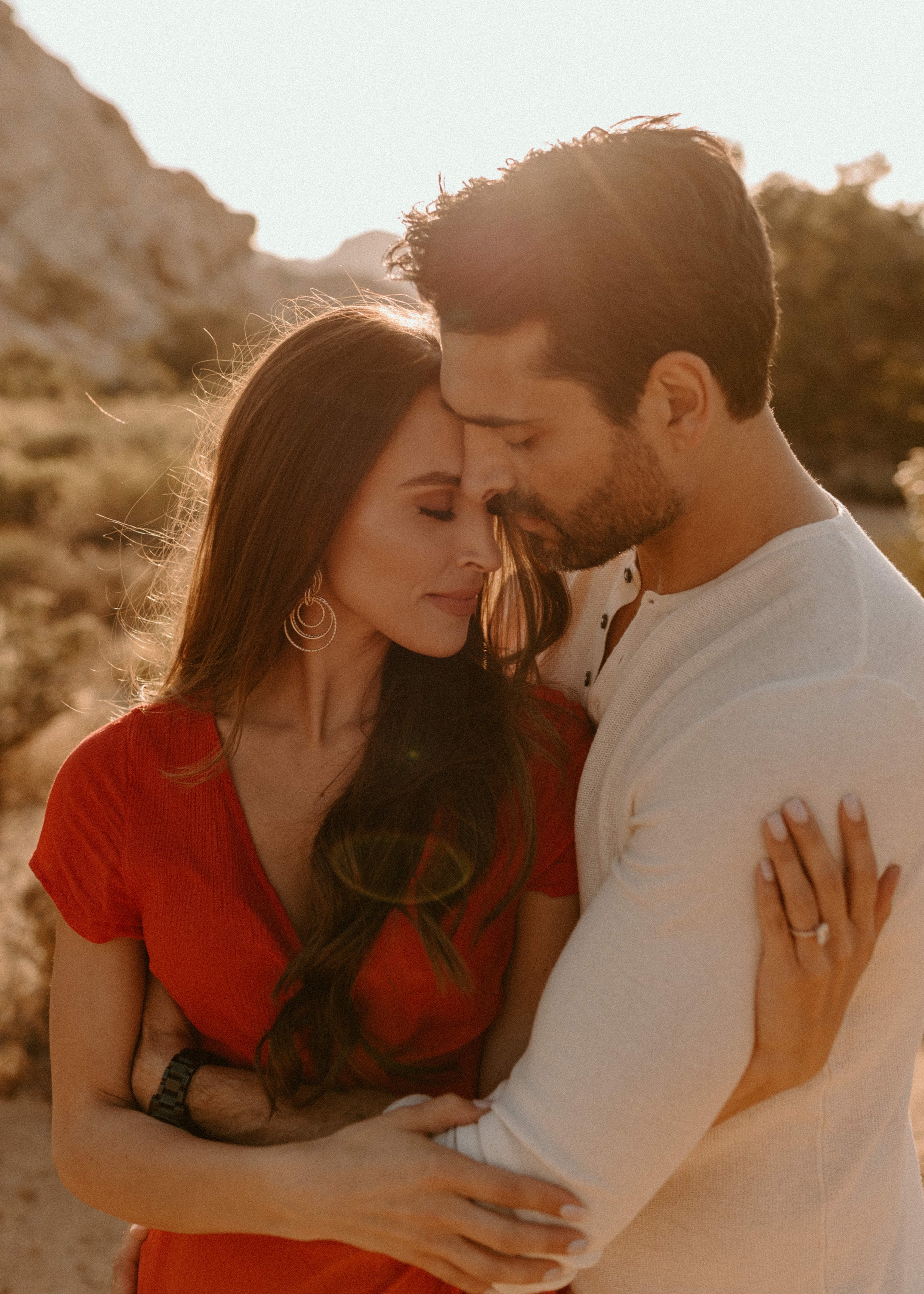 Joshua Tree National Park Engagement Session | Romantic Couples Photos | Joshua Tree Elopement Photographer | golden hour desert engagement session