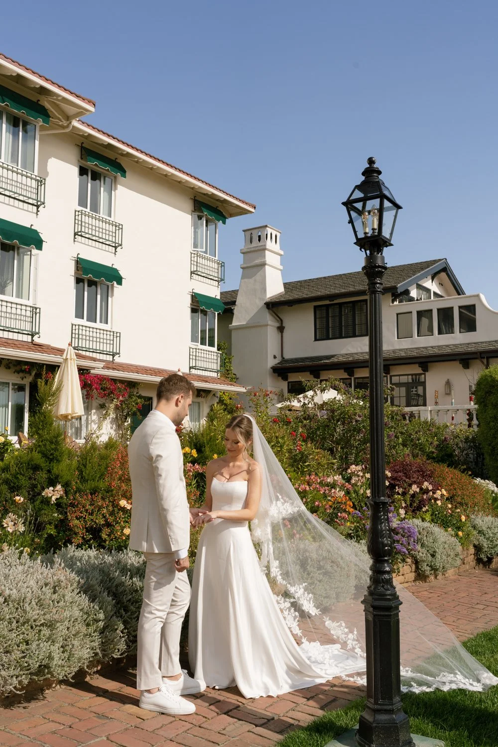 Getting ready photos and a first look at La Playa Hotel, Carmel, CA. Big Sur Elopement