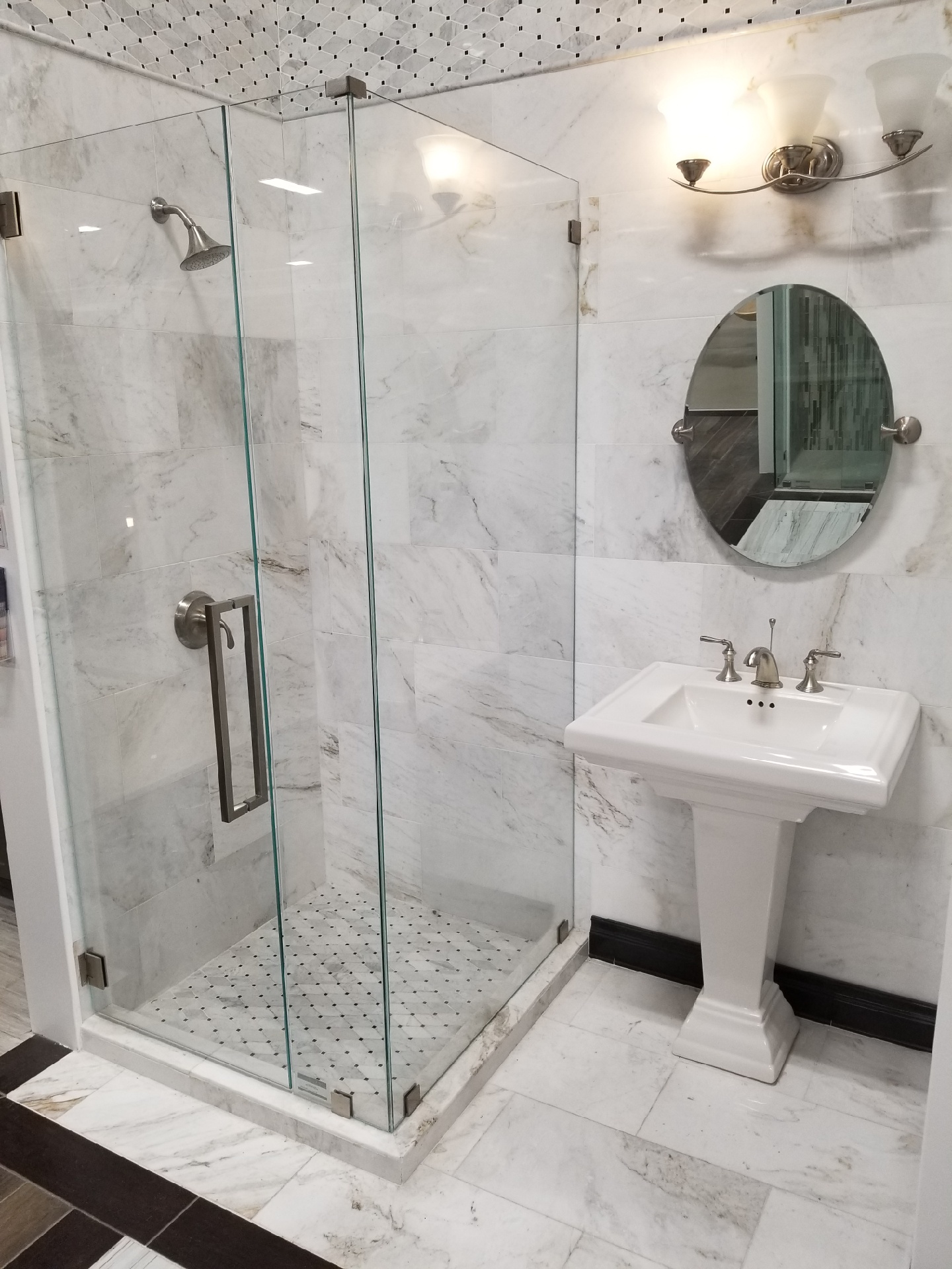 Yes Dear Designs - Bathroom Redesign with Marble Floors and Glass Shower Doors Philadelphia.jpeg