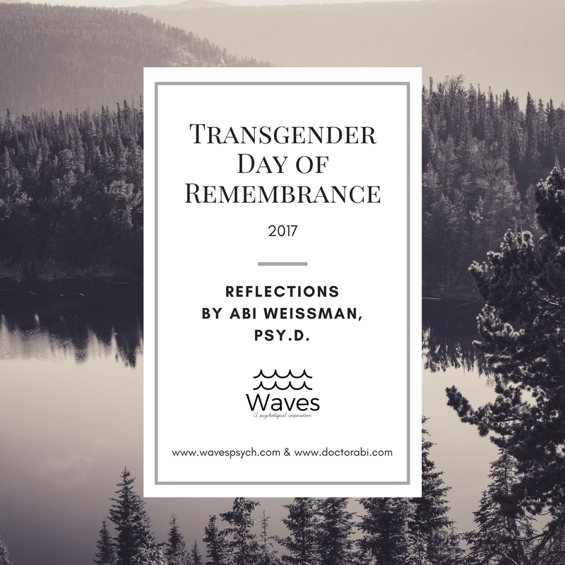 Reflections on Transgender Day of Remembrance