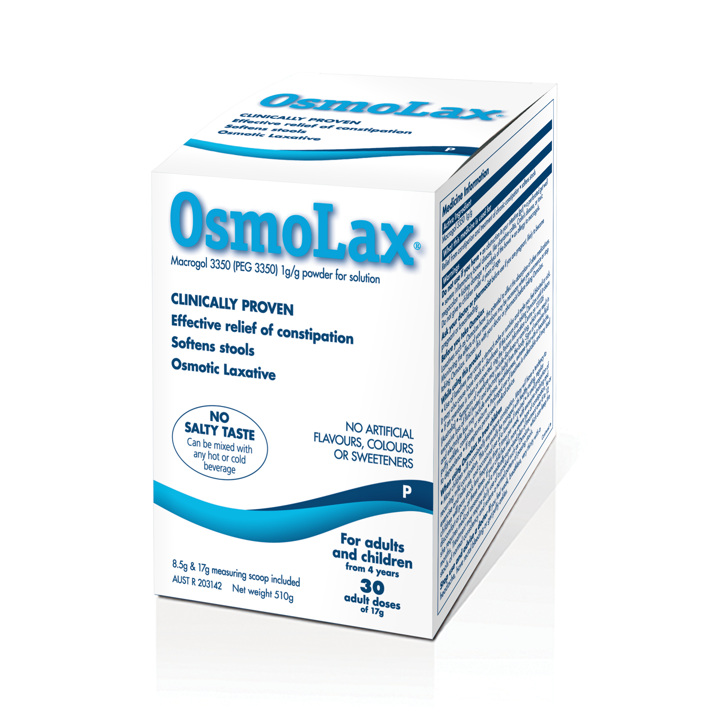 510g tub, 30 adult doses