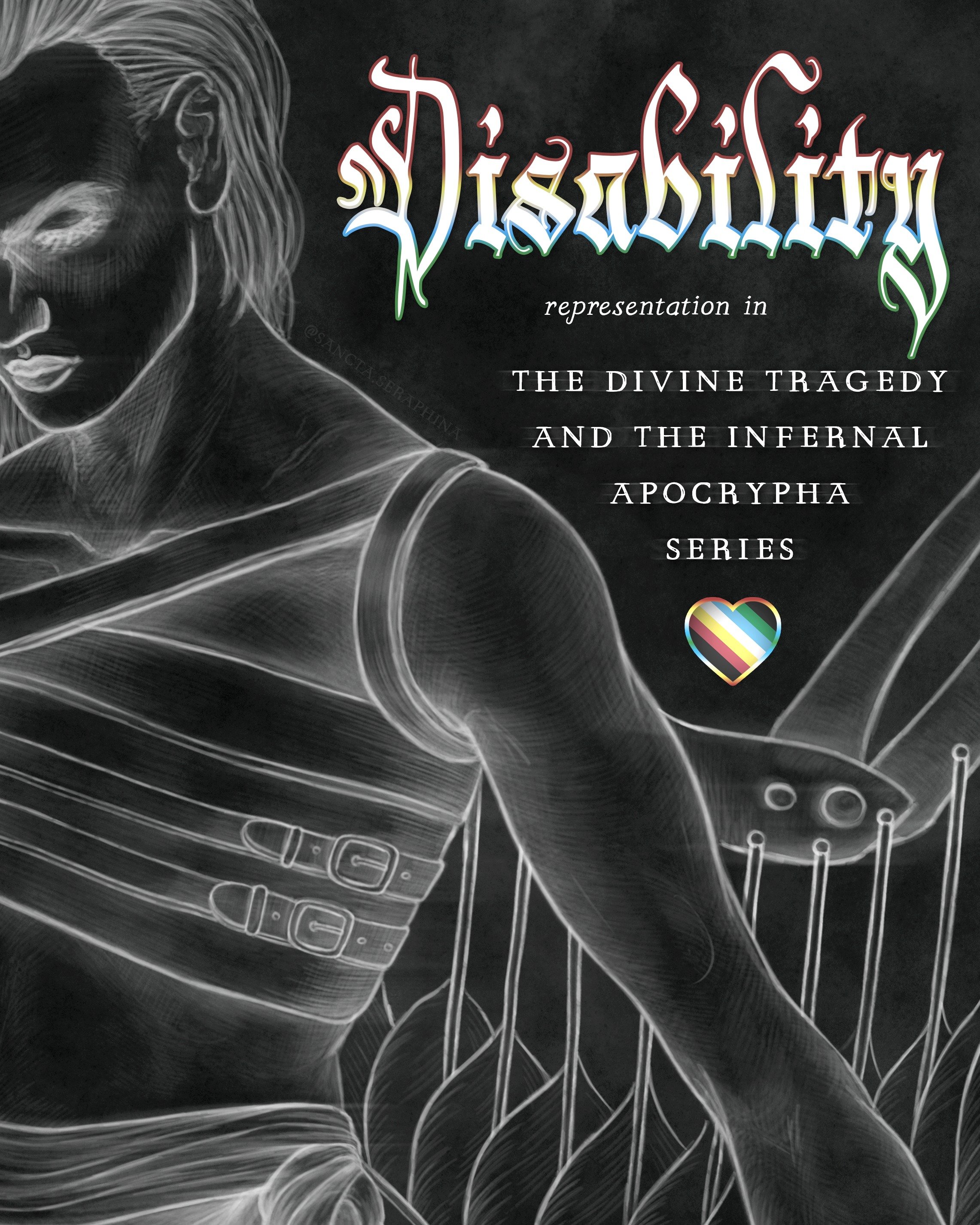Hello followers, it is Disability Awareness/Pride Month! 

I've remade my post from last year to be easier to read and have the most updated versions of the pictures. Disability is so prominently featured in my works that the disabled characters dese