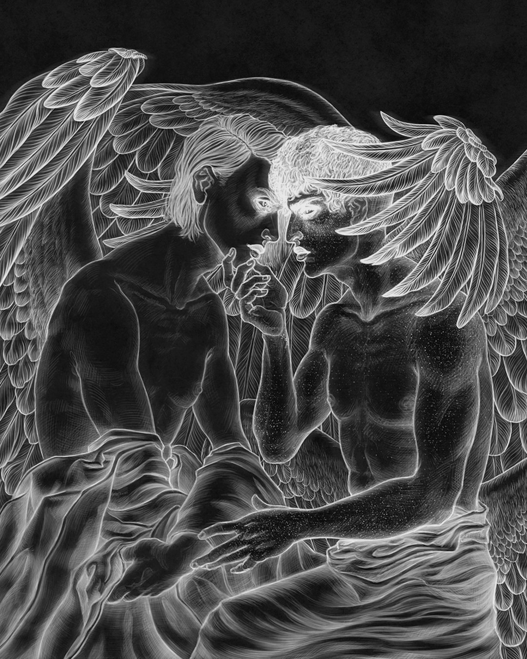 ANGELTOBER DAY 20 &mdash; Moth 🦋 &amp; Flame 🔥

&ldquo;It had been that way in Heaven, too. The prince had always been drawn to that seraph like a moth to a flame.&rdquo; (Wormwood&rsquo;s Fall)

The moth &amp; flame metaphor is actually perfect fo