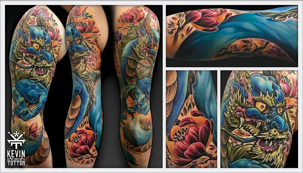 Oriental dragon cover-up. Big & bold colour work. Truly a fun piece to work on, I really enjoyed the freedom of this piece. 
