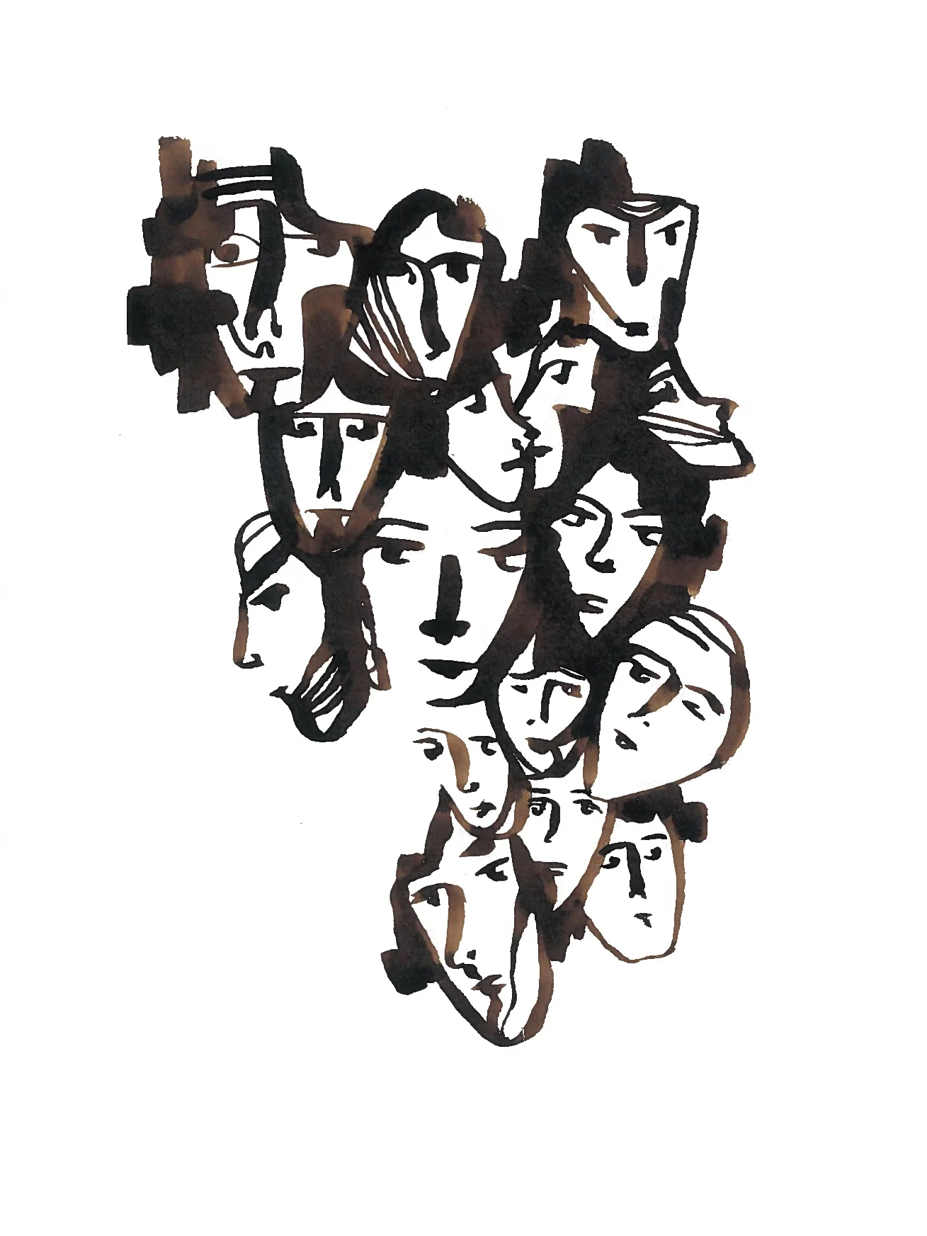 rapid face ink painting - august, 2018