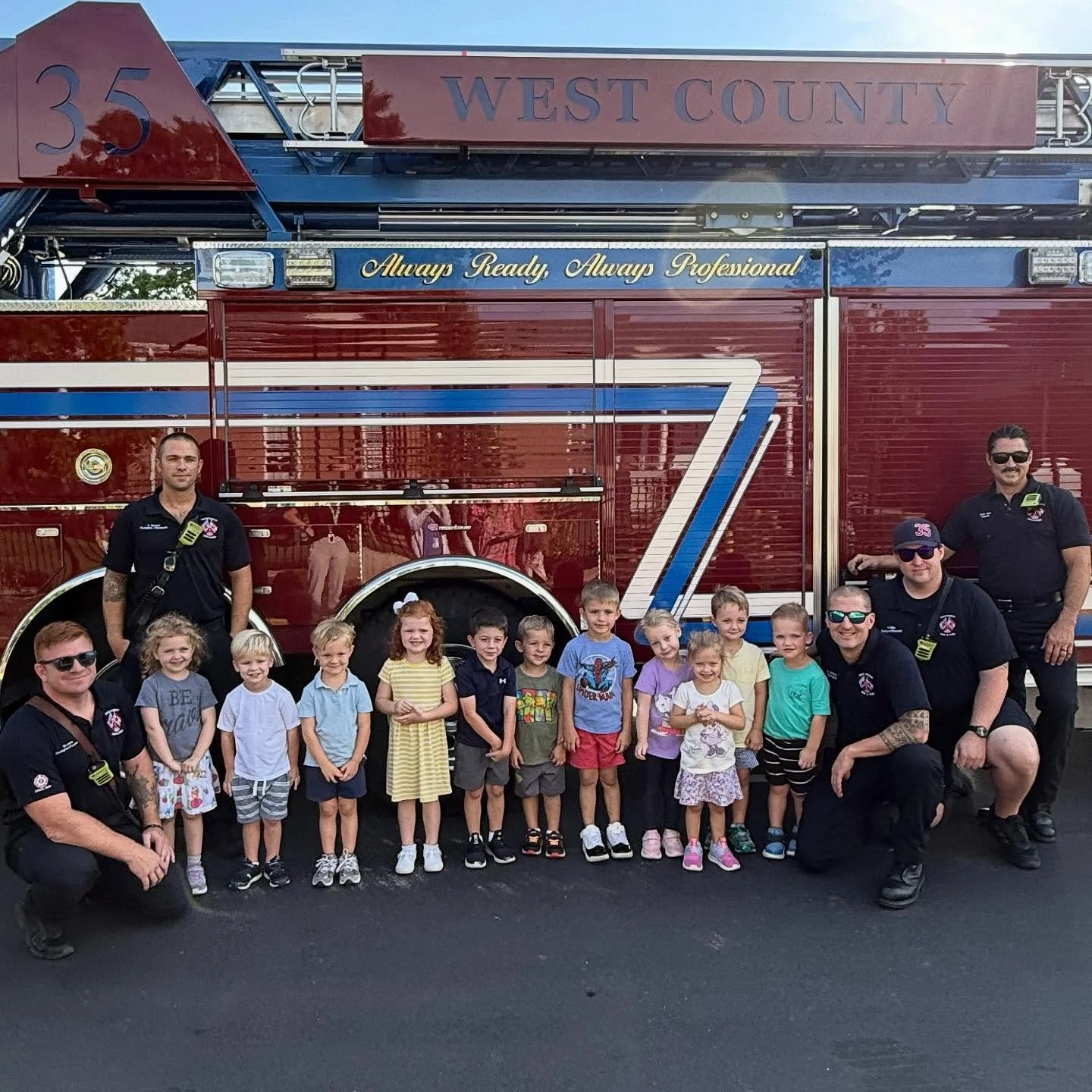 Our preschool loved having a visit from @westcountyfire to learn all about fire safety today! We are so thankful for our local first responders!