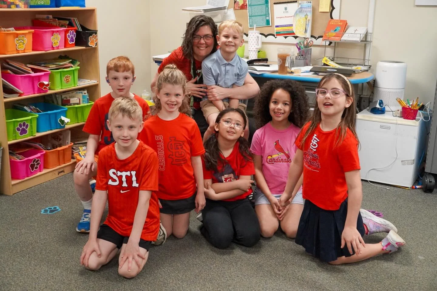 Today was Cardinals dress down day to celebrate opening day! KDS loves the Cards!