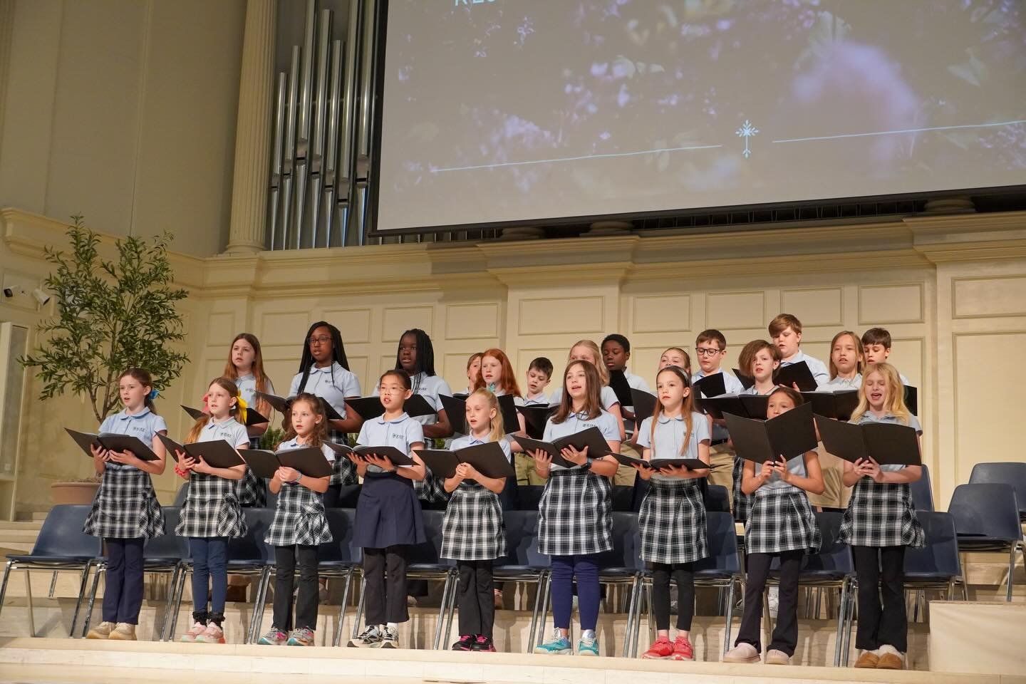 Ms. Phillips and our KDS singers led us in a beautiful Easter chapel, filling the room with joy and praise. He is risen!