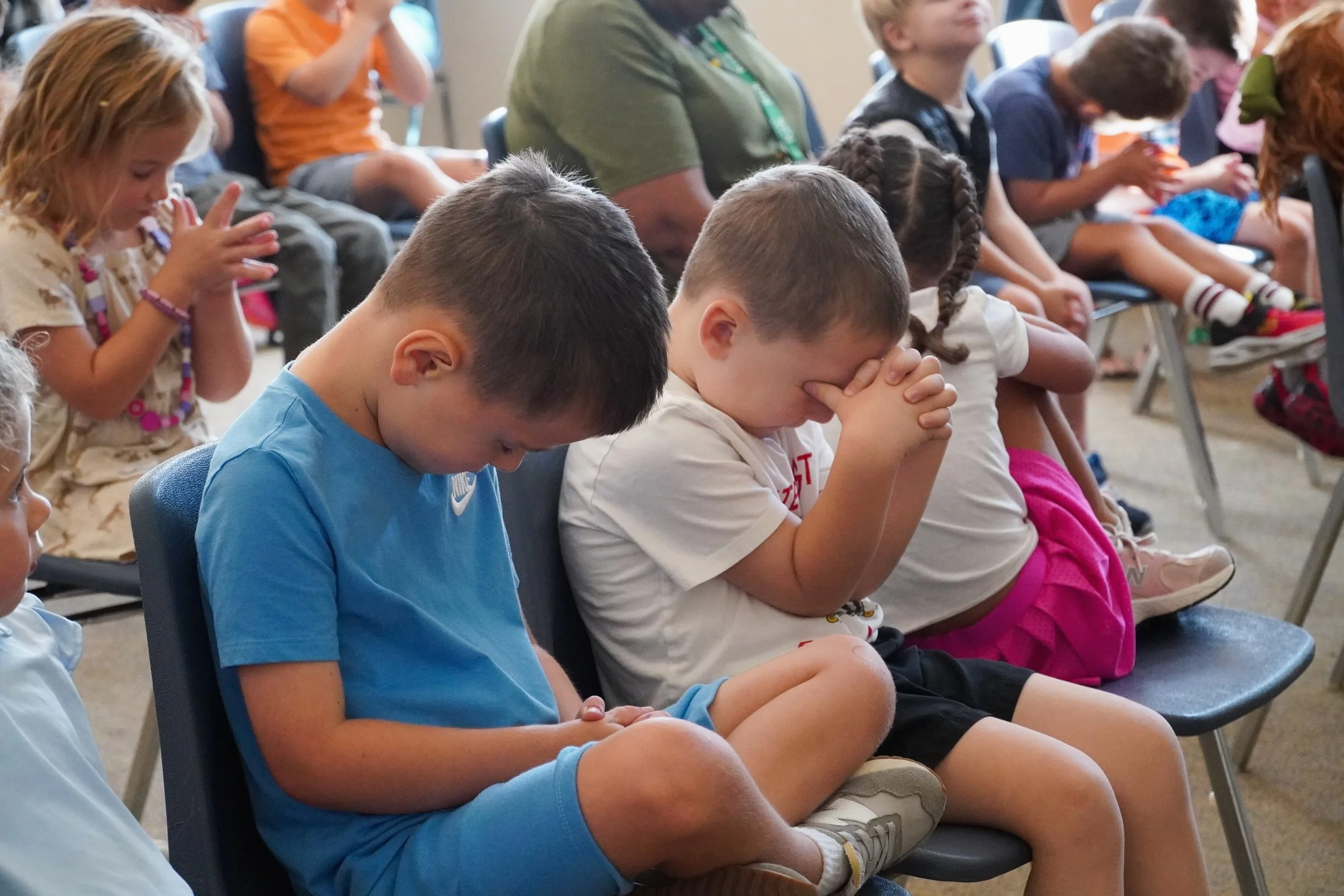 A sweet Early Childhood Chapel today! Mr. Townsley shared his favorite Bible story with our youngest students and talked about how Jesus satisfies. We love these special moments of learning, worship, and growing together!