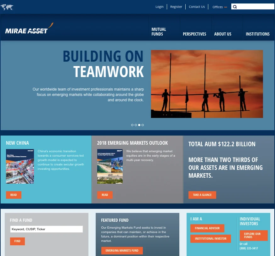MIRAE GLOBAL ASSET | WEB CONTENT STRATEGY & DEVELOPMENT / SITE ARCHITECTURE CONSULTING 