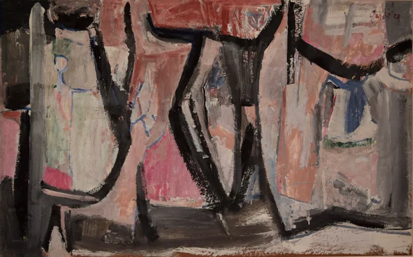 Untitled (Non-figurative Work), 1958 Oil on hardboard (masonite) 30 x 40 in. (76 x 102 cm.)