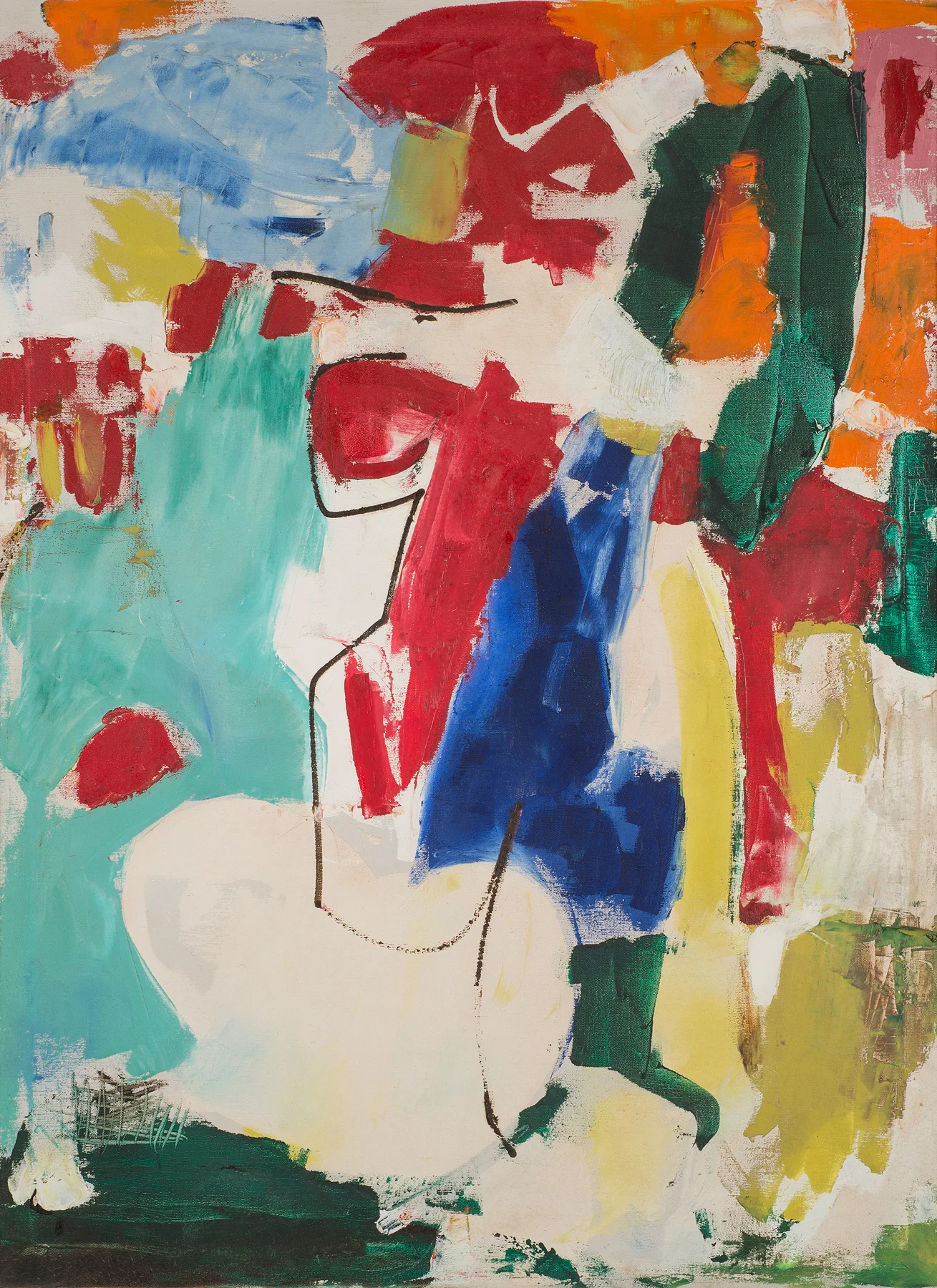 Abstract with Line , 1966. Oil on canvas, 40 x 30 in. (102 x 76 cm.)