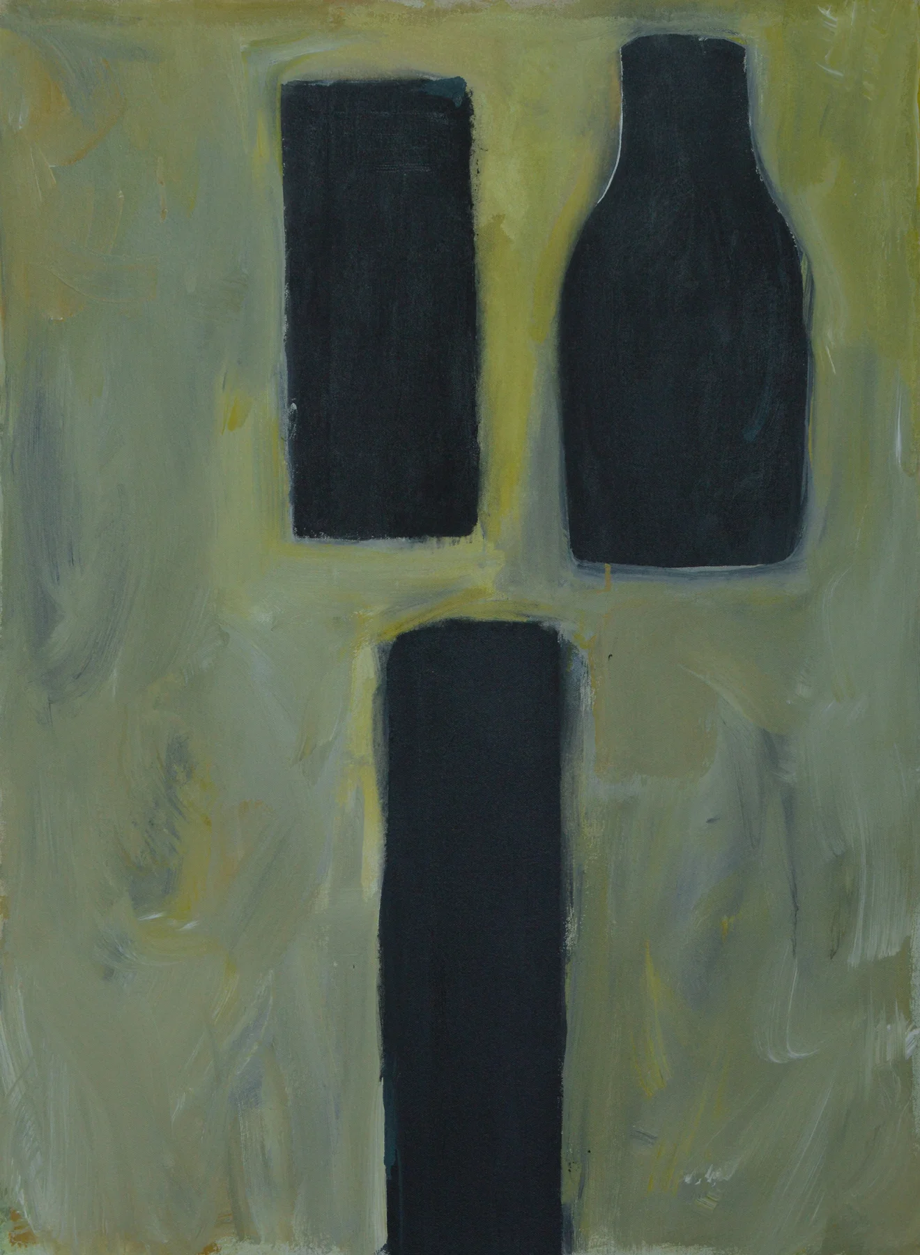 Three Dark , 2009. Acrylic on canvas, 34 x 25 in. (86.4 x 63.5 cm.)