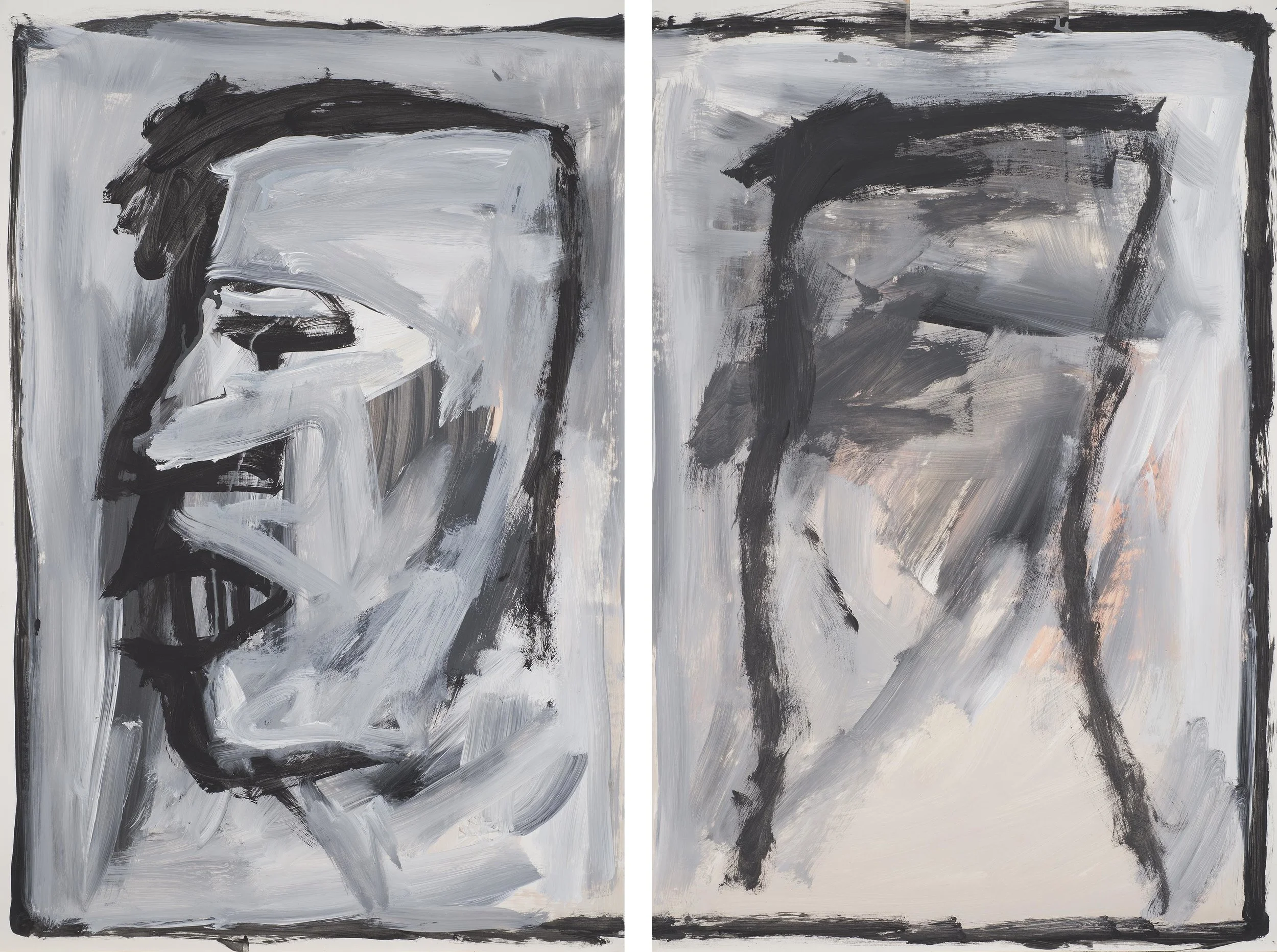 Untitled , 1989. Acrylic on paper. Diptych: each sheet 23 x 35 in. (58 x 89 cm.)