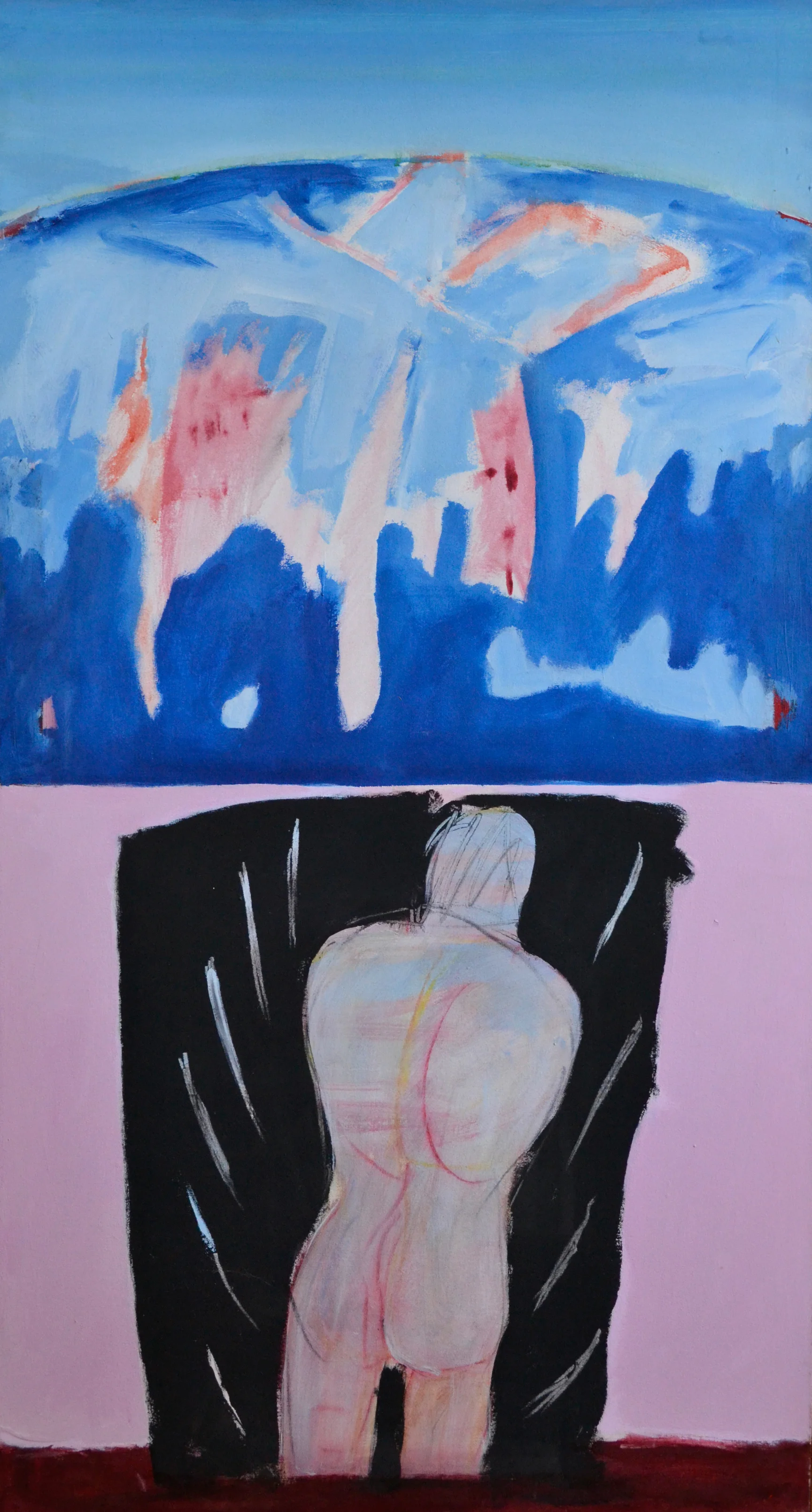 Discovery Blue Dome , 1989. Acrylic on canvas, 46 x 31 in. (117 x 79 cm.)