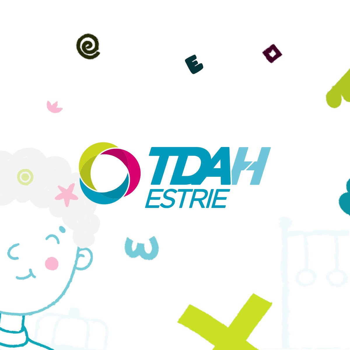 Logo de TDAG Estrie avec des éléments graphiques et illustrations créées pour les capsules vidéos de formations