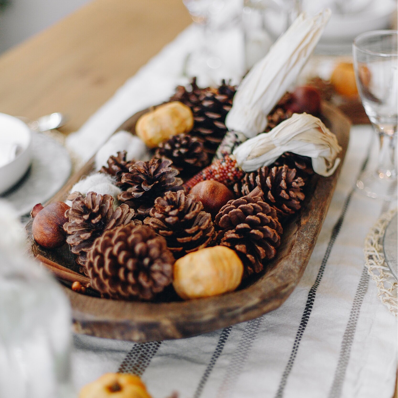 Fall Centerpiece with Pinecones