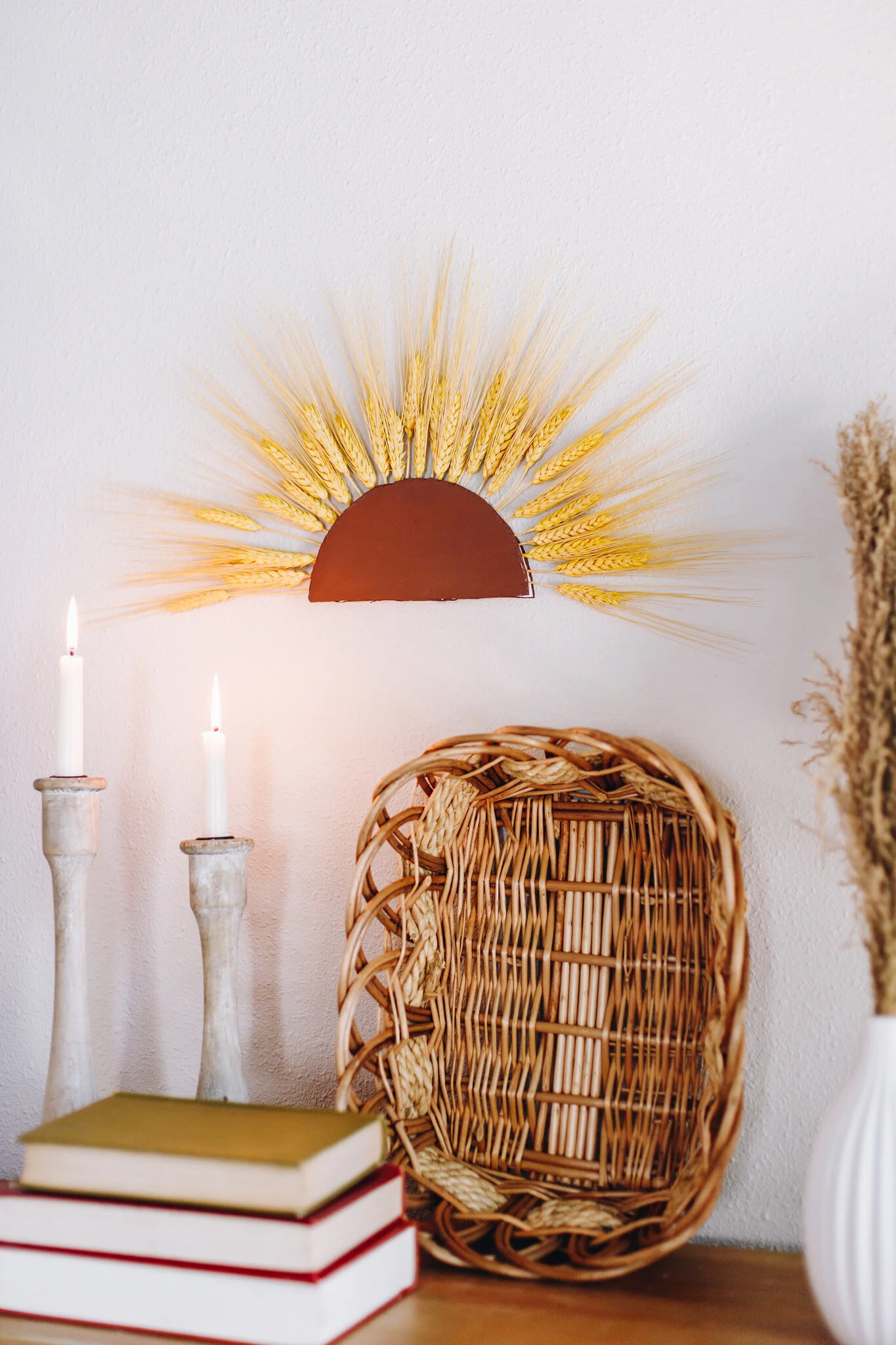 Keep the Summer Sun for Fall, Create this Sunburst made of Wheat Stalks