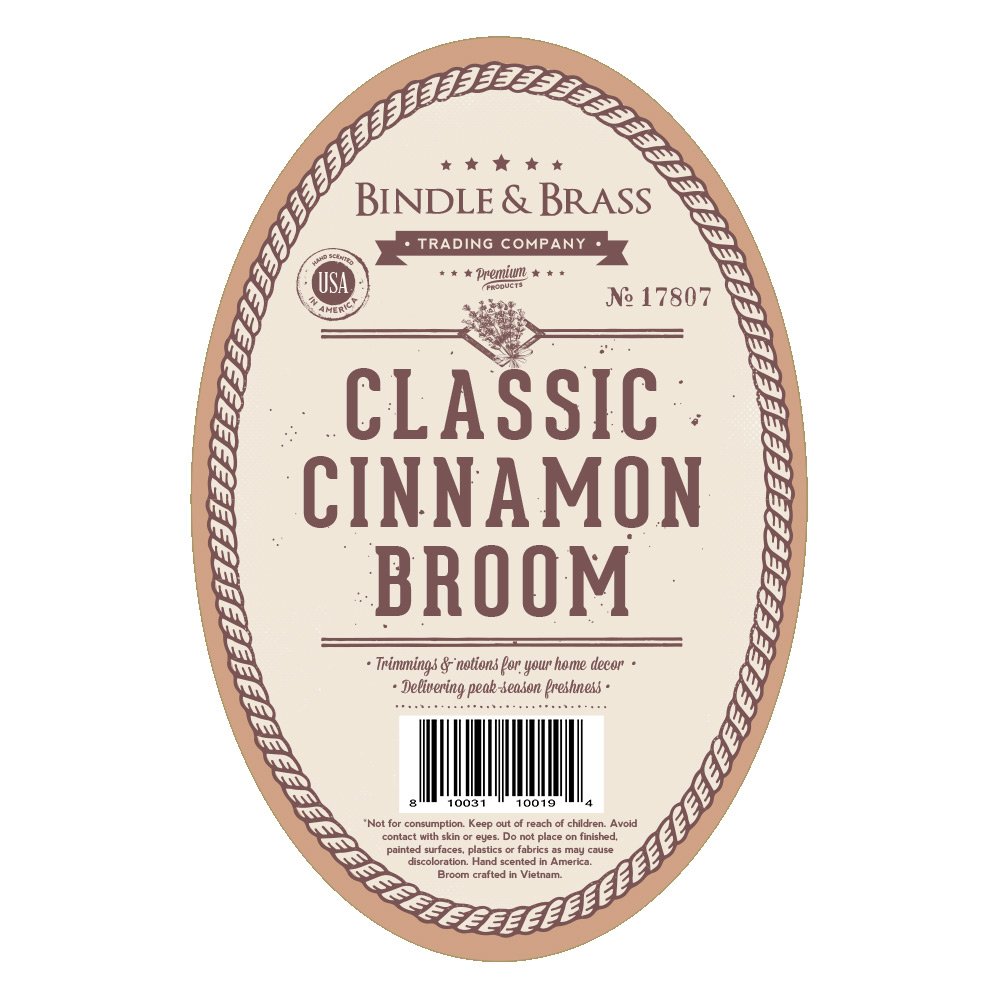 36 inch Classic Cinnamon Scented Broom Tag