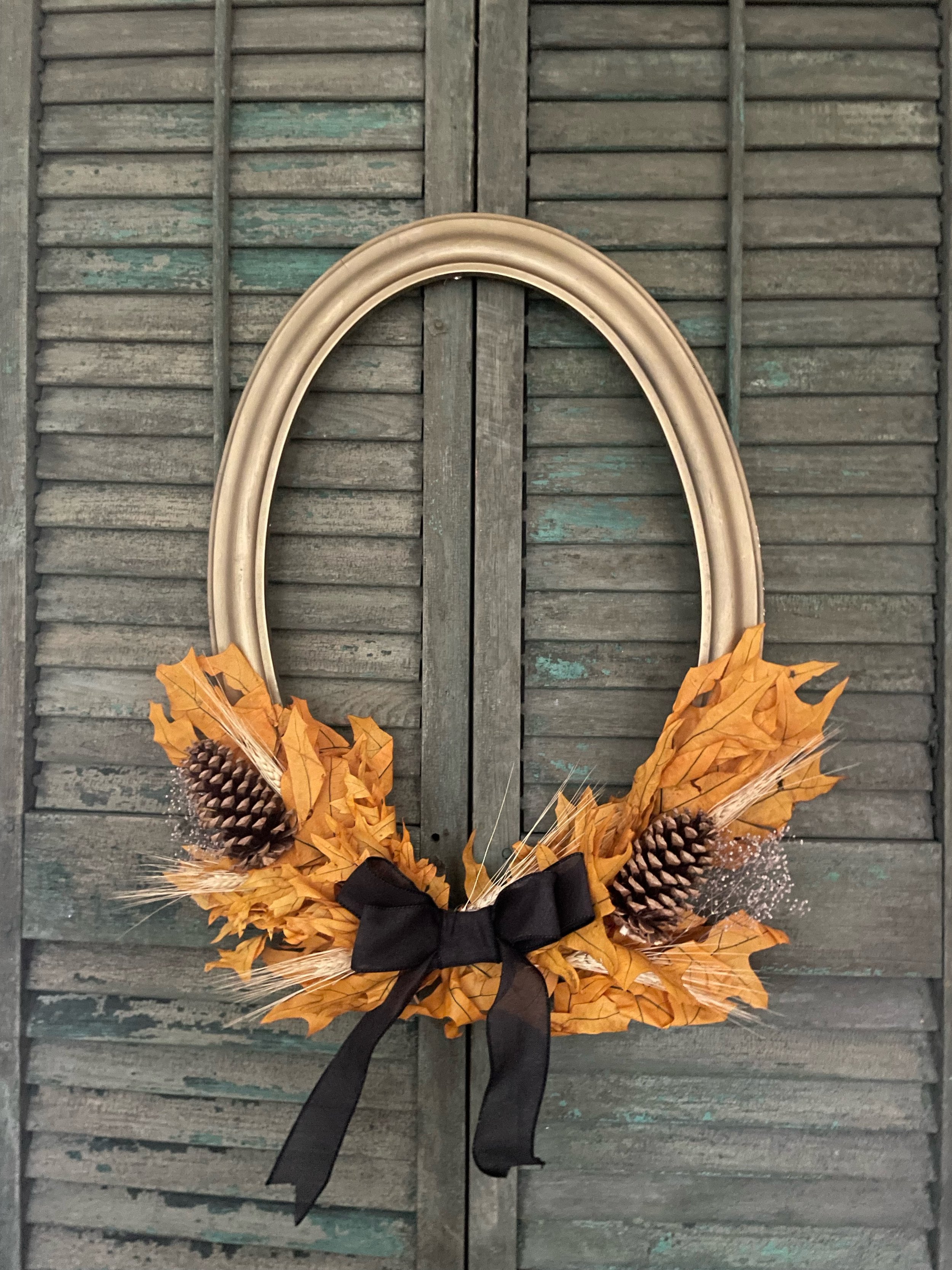 wooden photo frame diy dried naturals wreath for fall