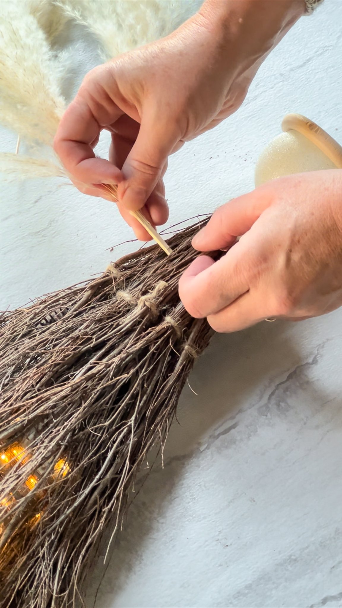 natural scented broom christmas boho pampas grass tree topper angel