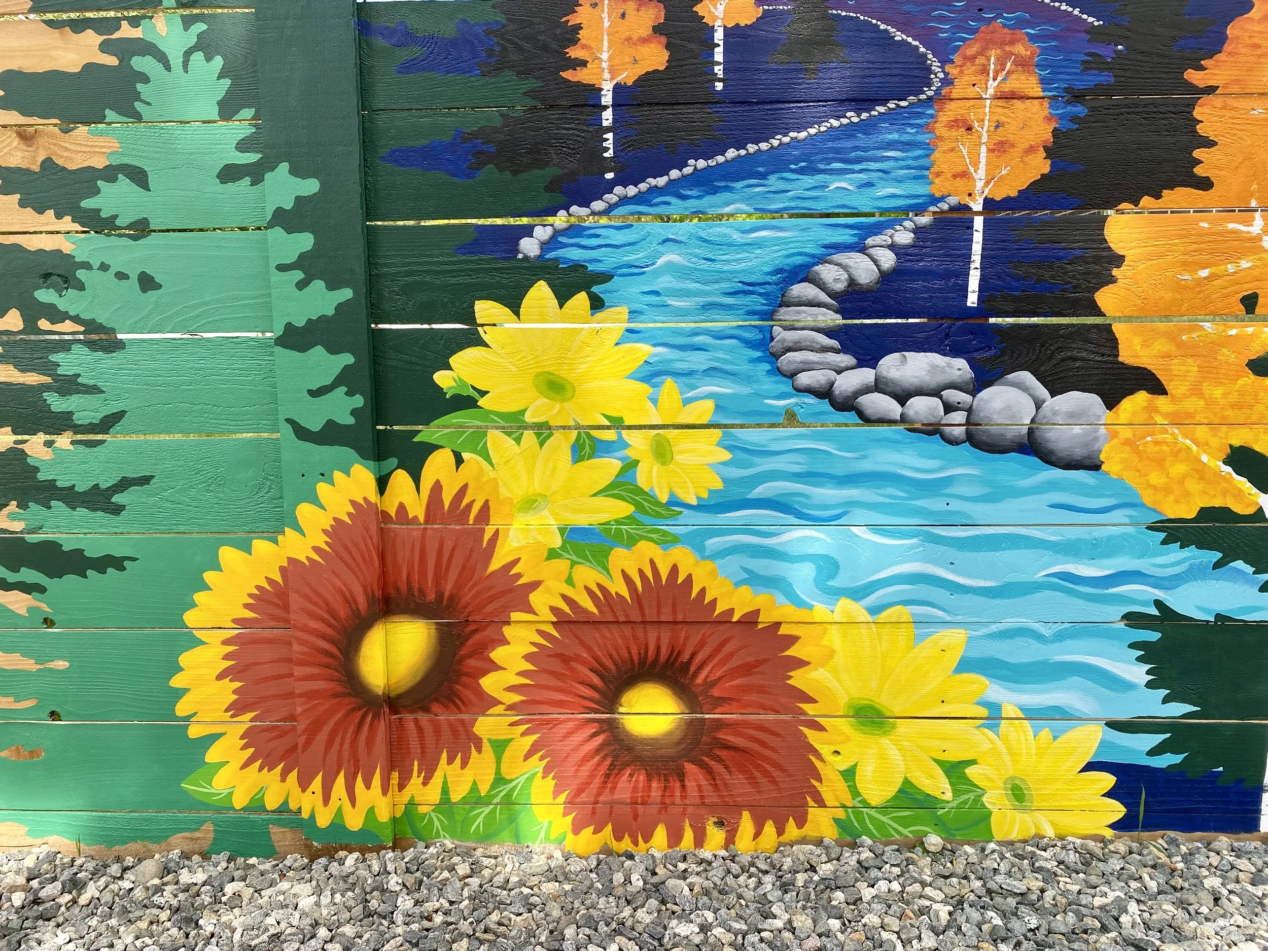 Mural for backyard of an AirBnB (detail), Centennial, CO, 2025