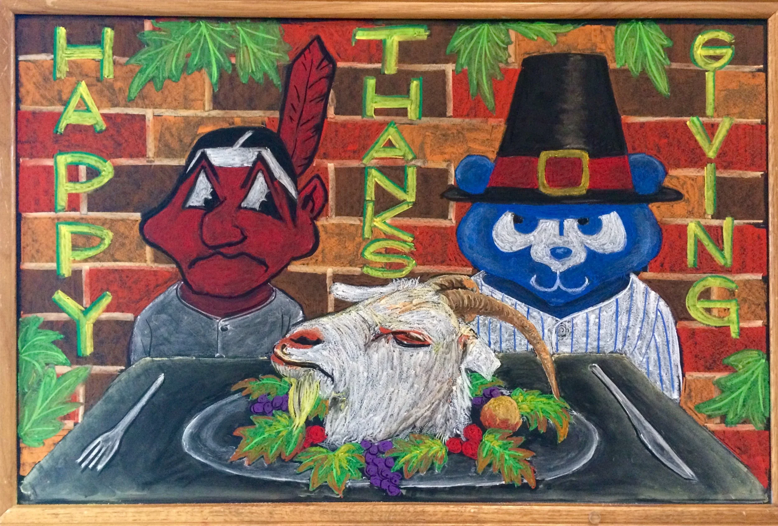 Thankful for the Cubs!, Chalk pastel, 2016