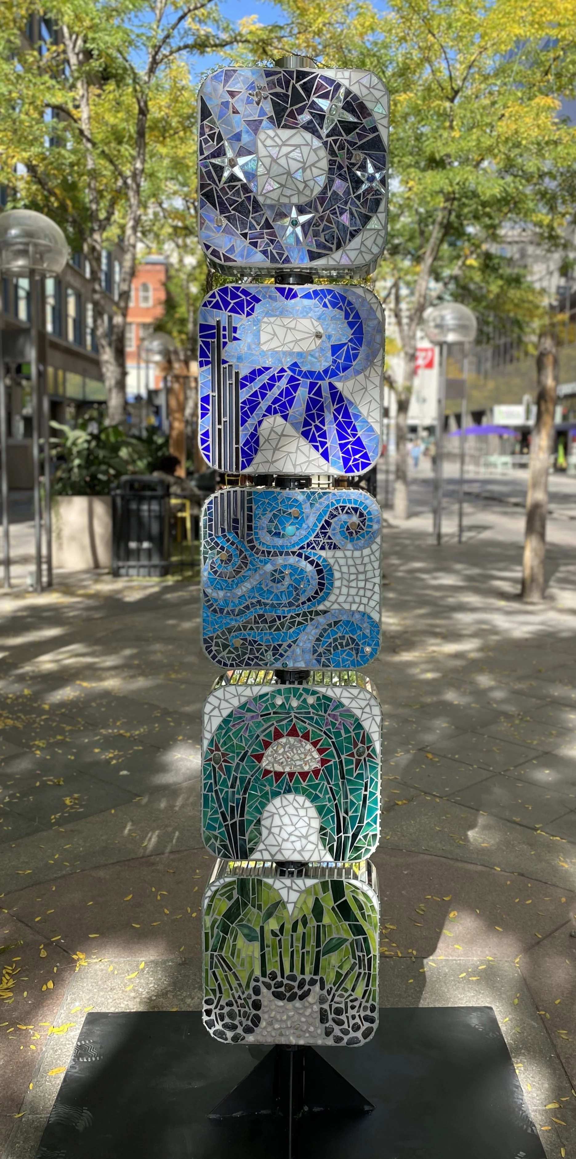 "Dream"
Mosaic kinetic sculpture,
16th St. Mall, Denver, CO, 2020 