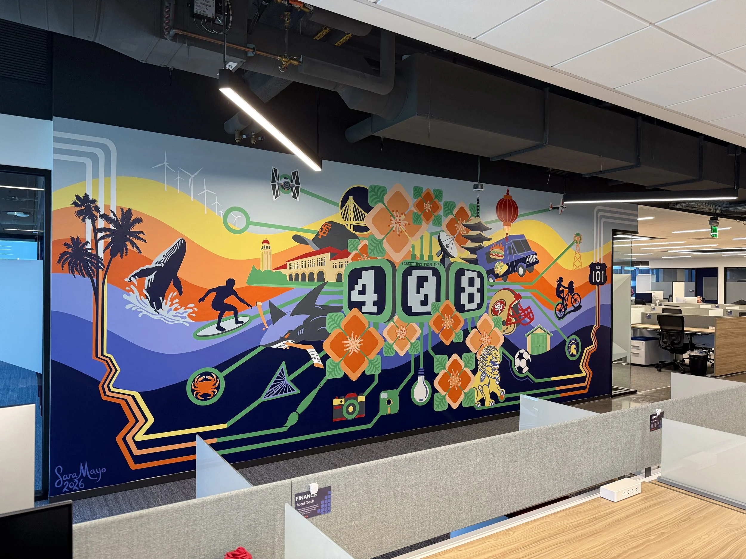 Bay Area Tech Mural, 9' x 23', Cloudera Global Headquarters, San Jose, CA, 2026
