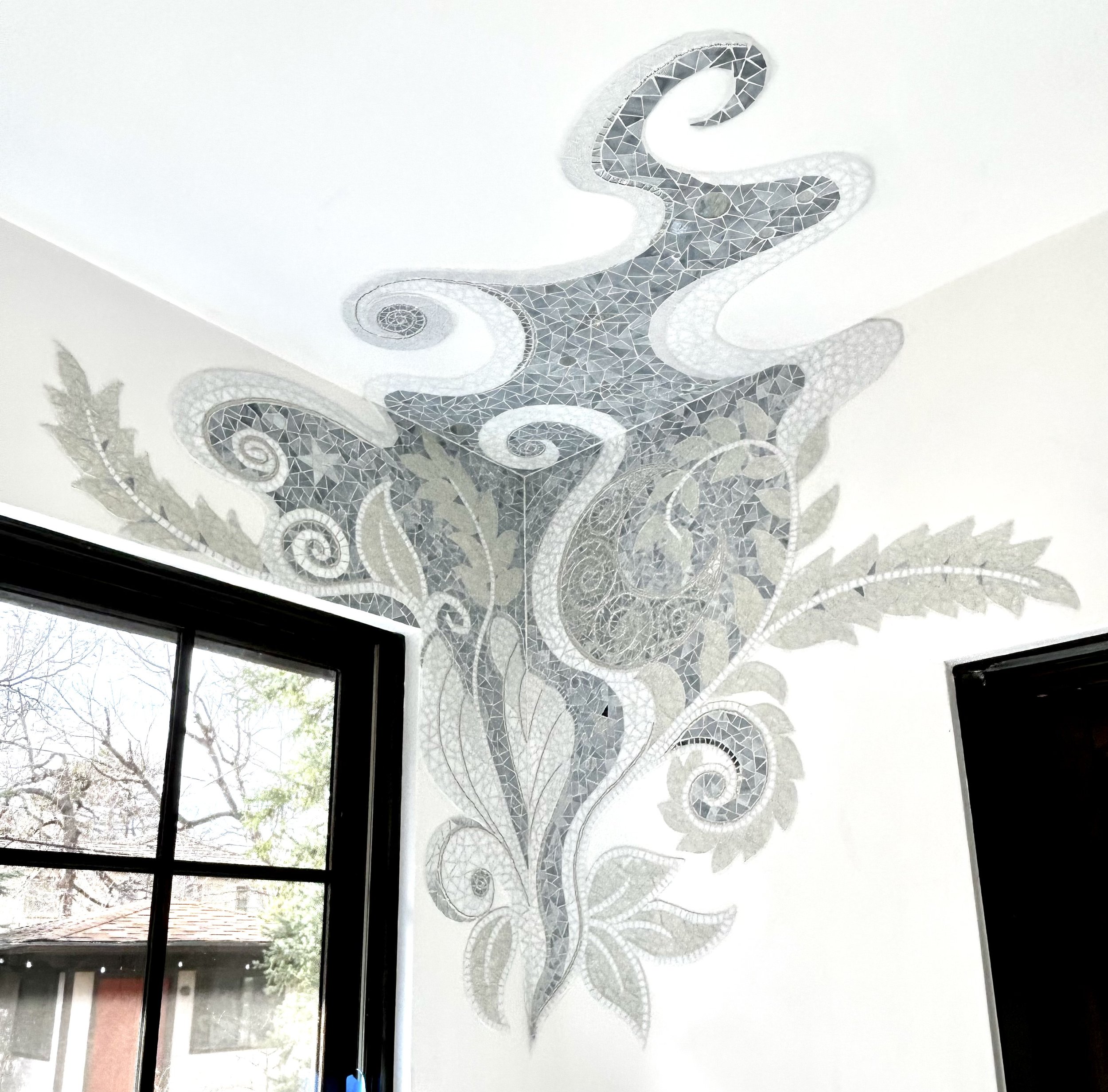Midsummer Night's Dream wall mosaic, 2025, private residence