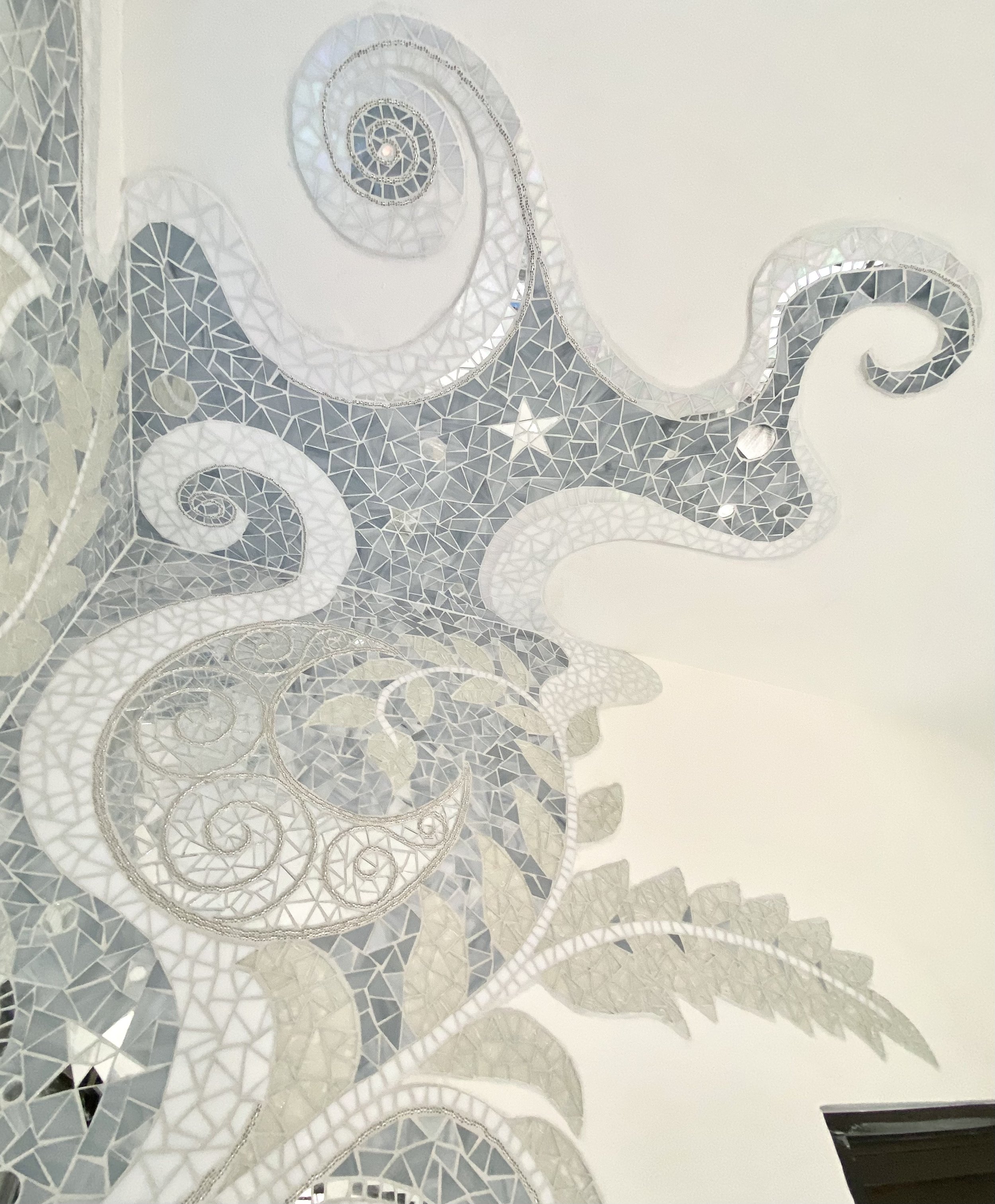 Midsummer Night's Dream wall mosaic (detail), 2025, private residence