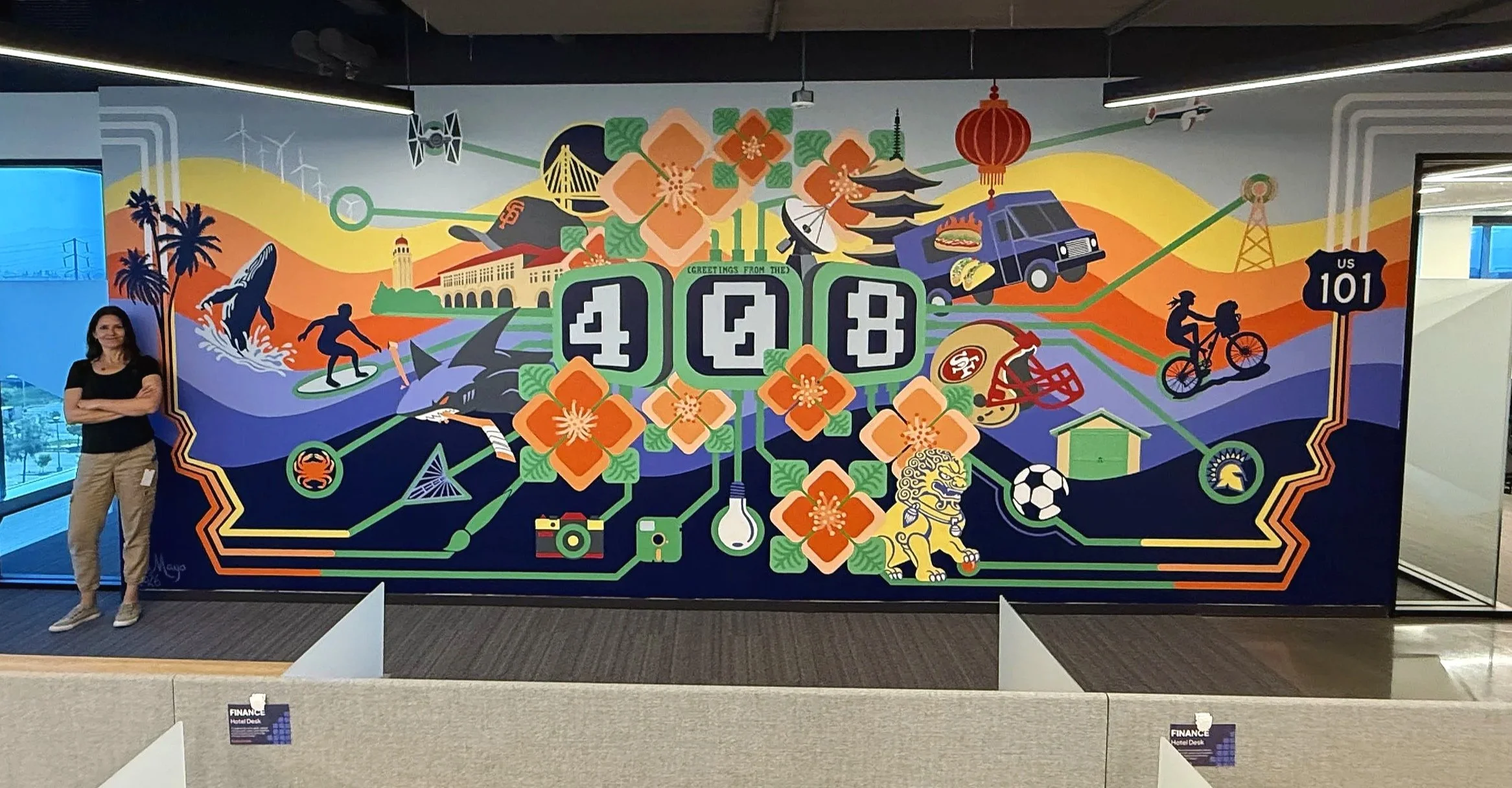 Bay Area Tech Mural, 9' x 23', Cloudera Global Headquarters, San Jose, CA, 2026