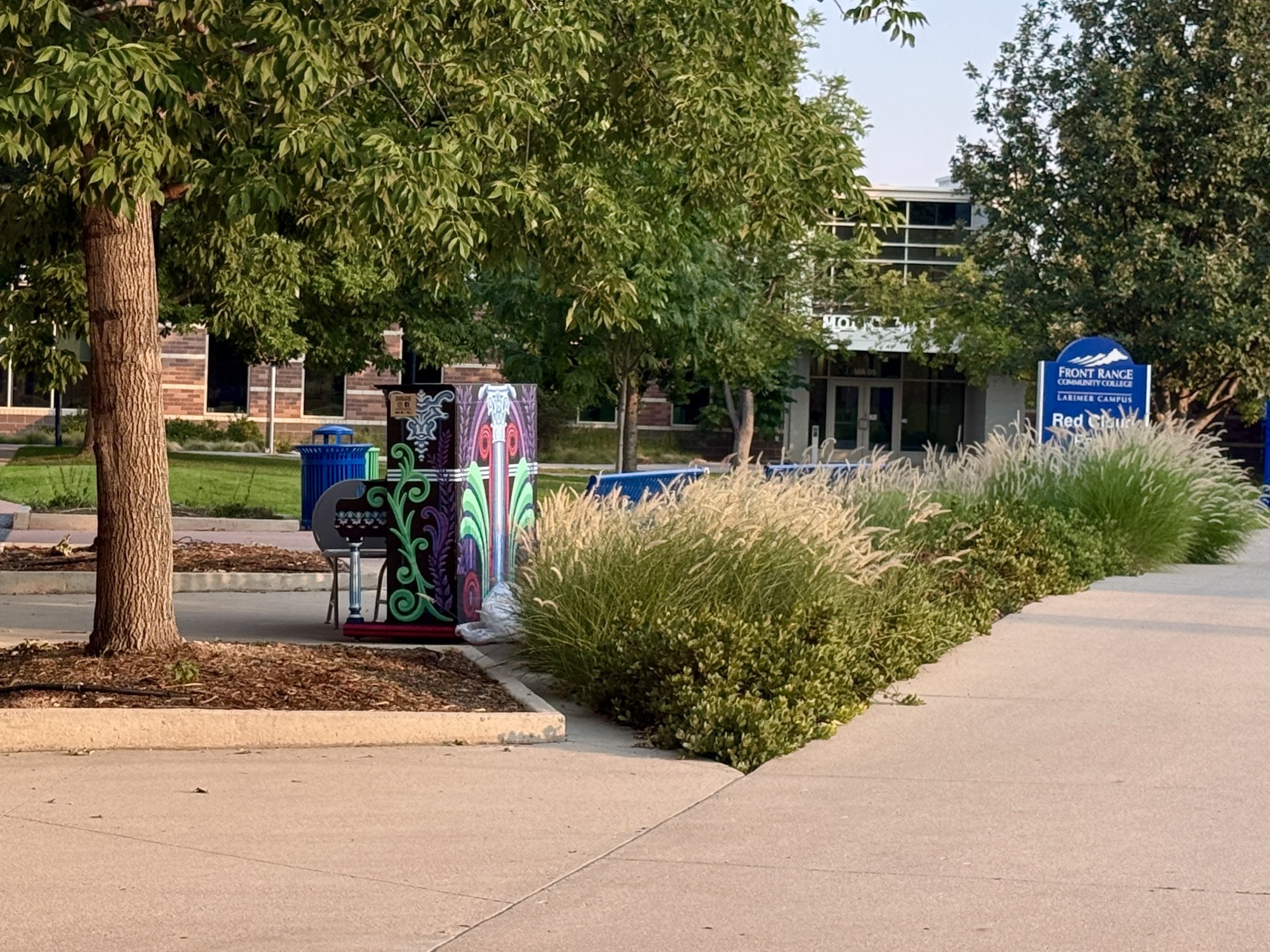 "The Design of Rhythm" piano, Pianos About Town public art and music project, Fort Collins CO.  Placed at Front Range Community College Larimer Campus, 2026