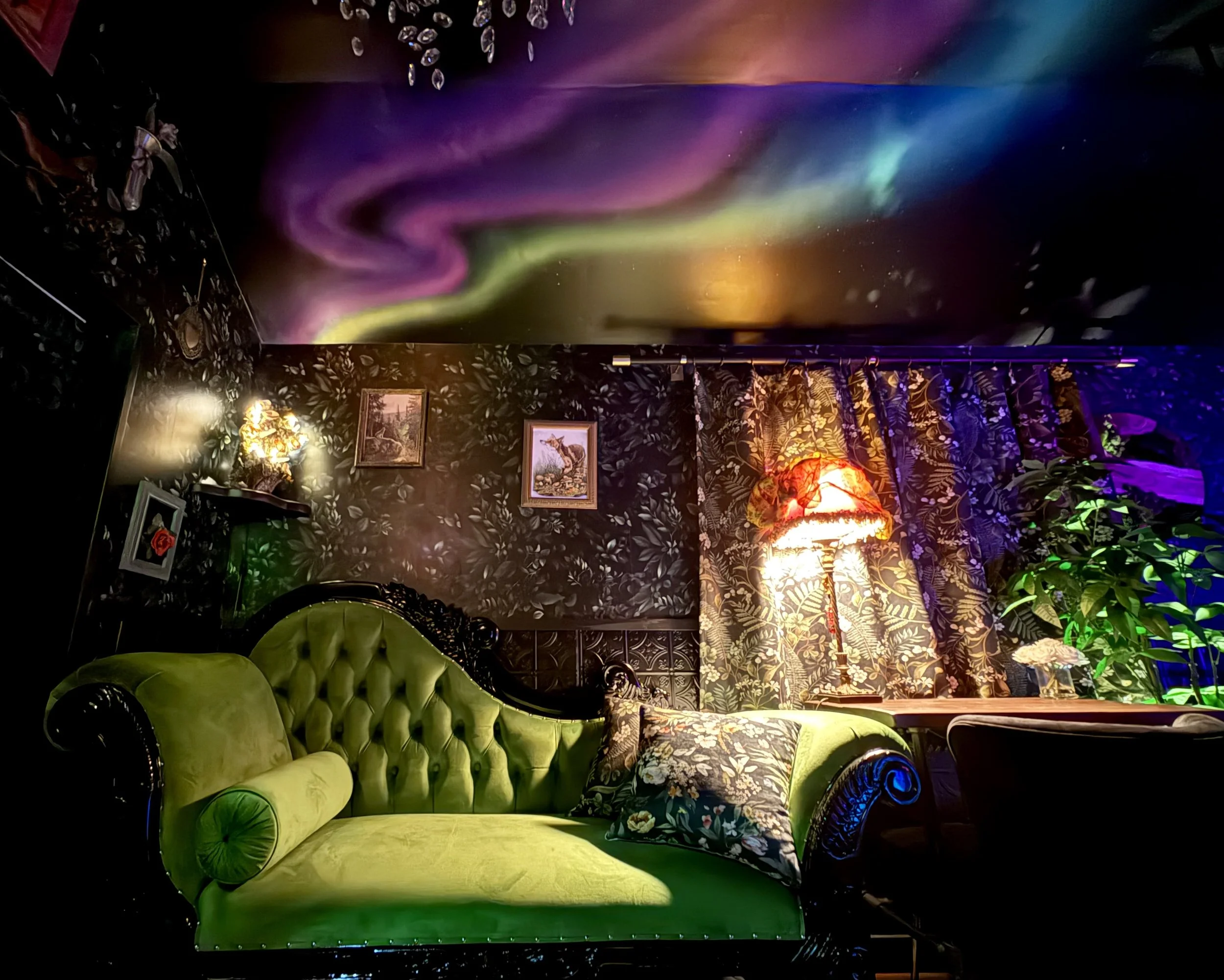 Northern Lights ceiling in "speakeasy" shed, private residence, Lakewood, CO, 2026