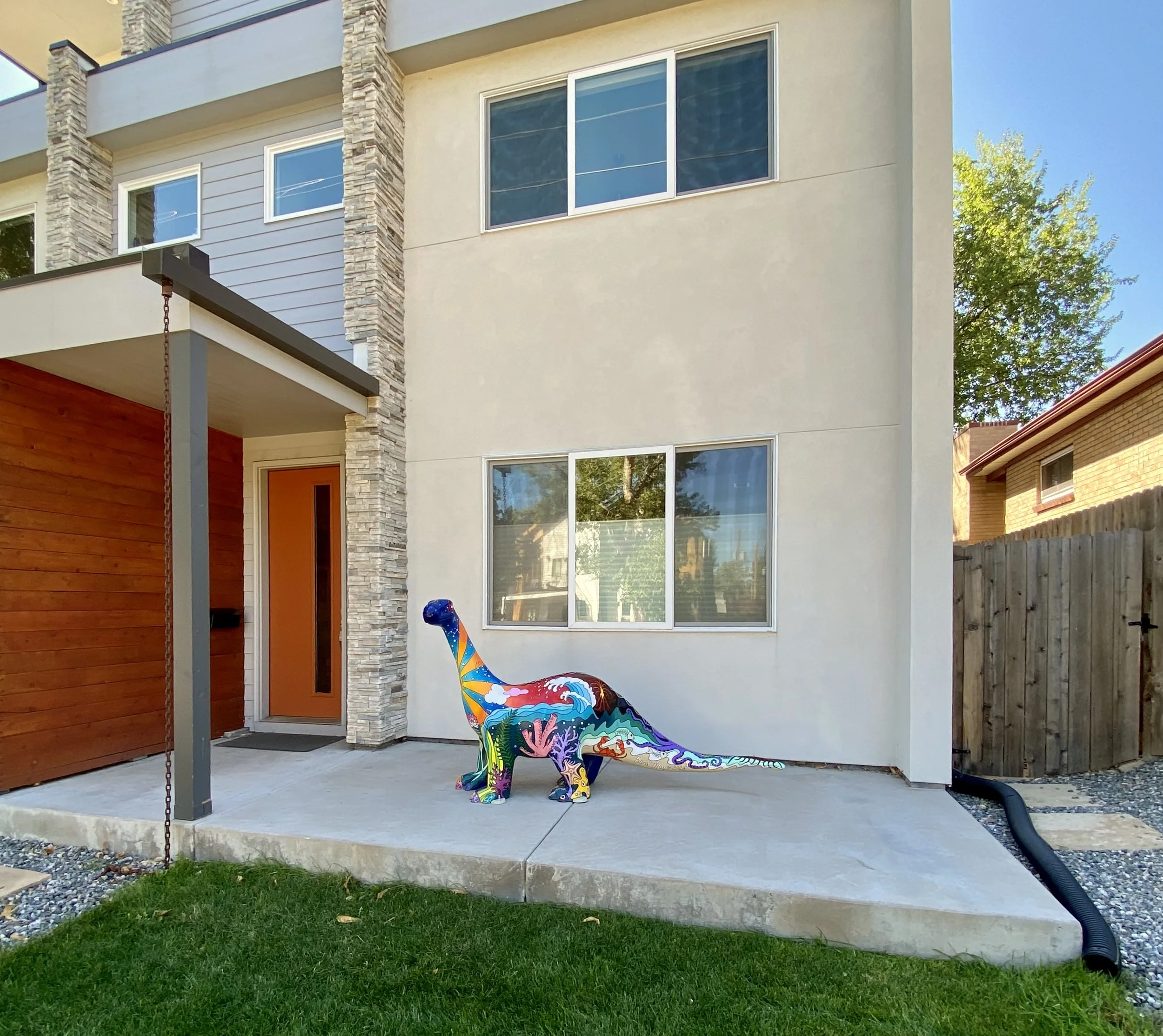 Pete The Dinosaur: "Evolution", 5'h x 8'l x 2.5'w, private residence, Denver, CO
